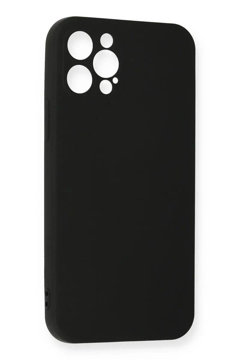 Mey İthalat®  iPhone 12 Pro Max Kılıf Nano içi Kadife Silikon - Siyah