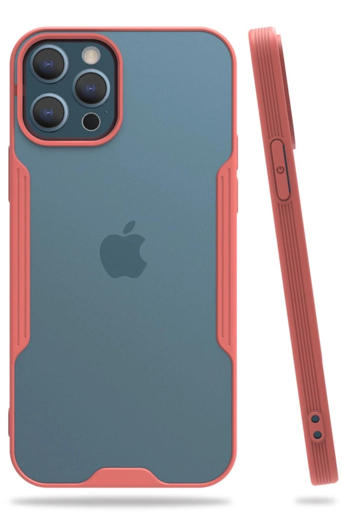 Mey İthalat®  iPhone 12 Pro Max Kılıf Platin Silikon - Pembe