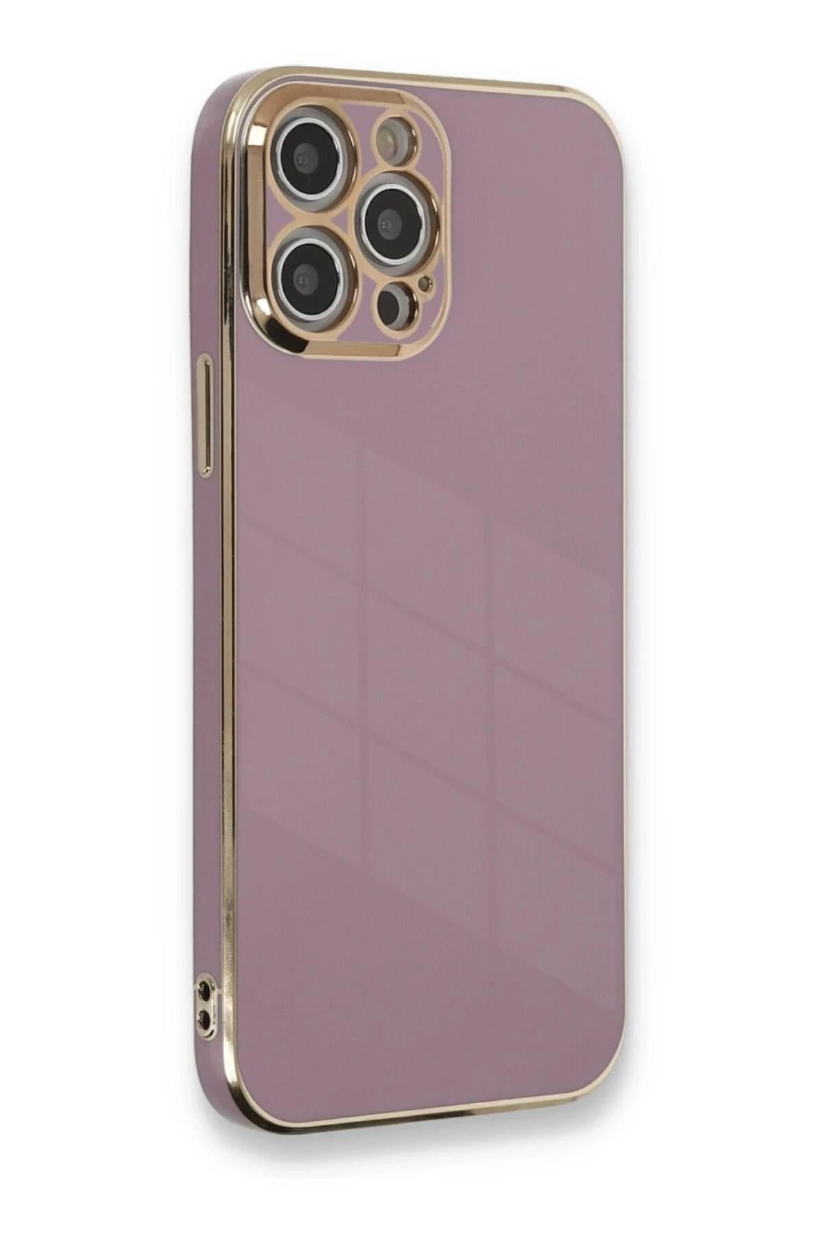 Mey İthalat®  iPhone 12 Pro Max Kılıf Volet Silikon - Mor