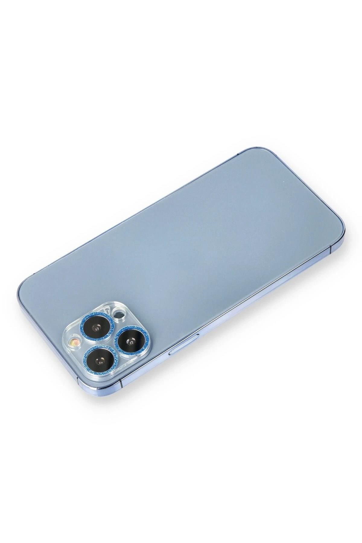 Mey İthalat®  iPhone 12 Pro Max Shine Kamera Lens Koruma Cam - Mavi