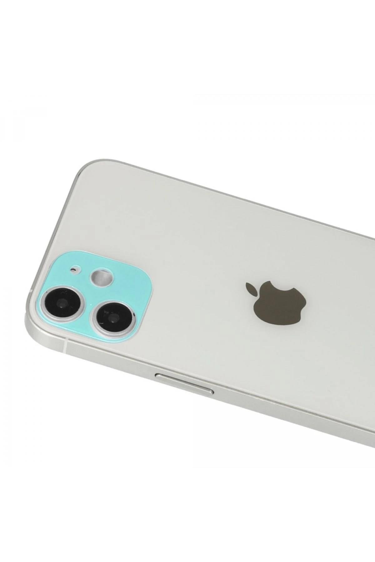 Mey İthalat®  iPhone 12 Rainbow Kamera Lens Koruma Cam - Yeşil