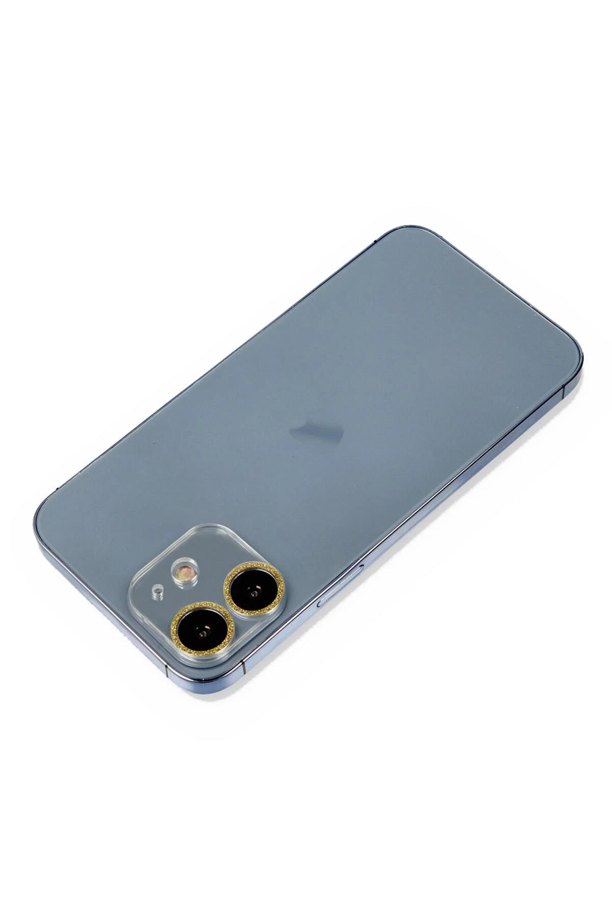 Mey İthalat®  iPhone 12 Shine Kamera Lens Koruma Cam - Gold