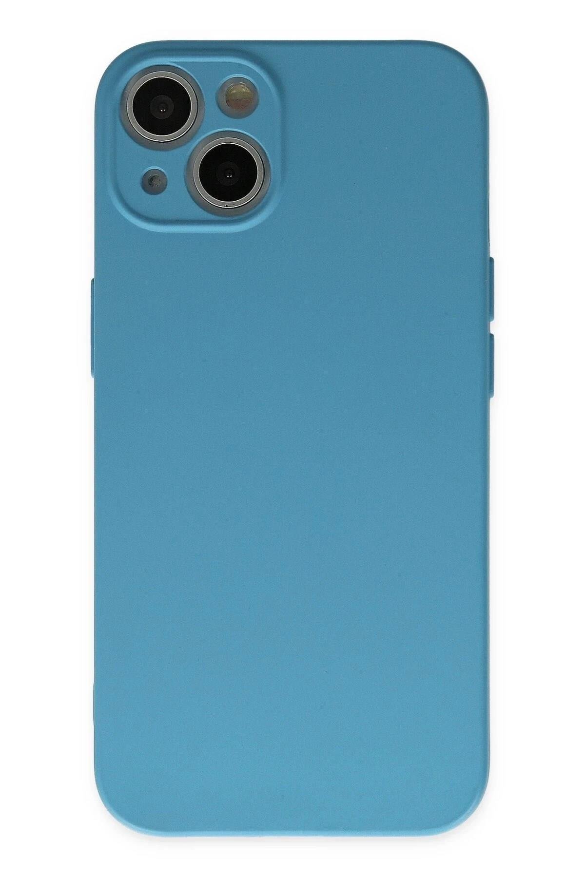 Mey İthalat®  iPhone 13 Mini Kılıf Nano içi Kadife Silikon - Mavi