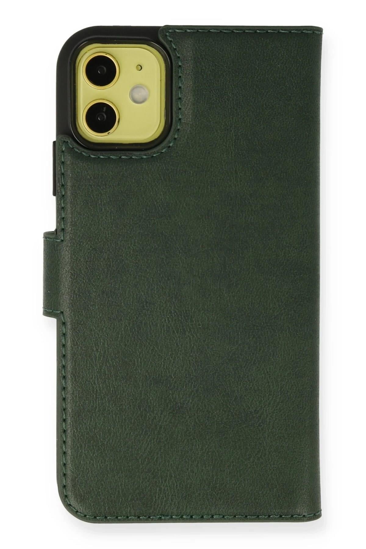 Mey İthalat®  iPhone 13 Mini Kılıf Trend S Plus Kapaklı Kılıf - Yeşil