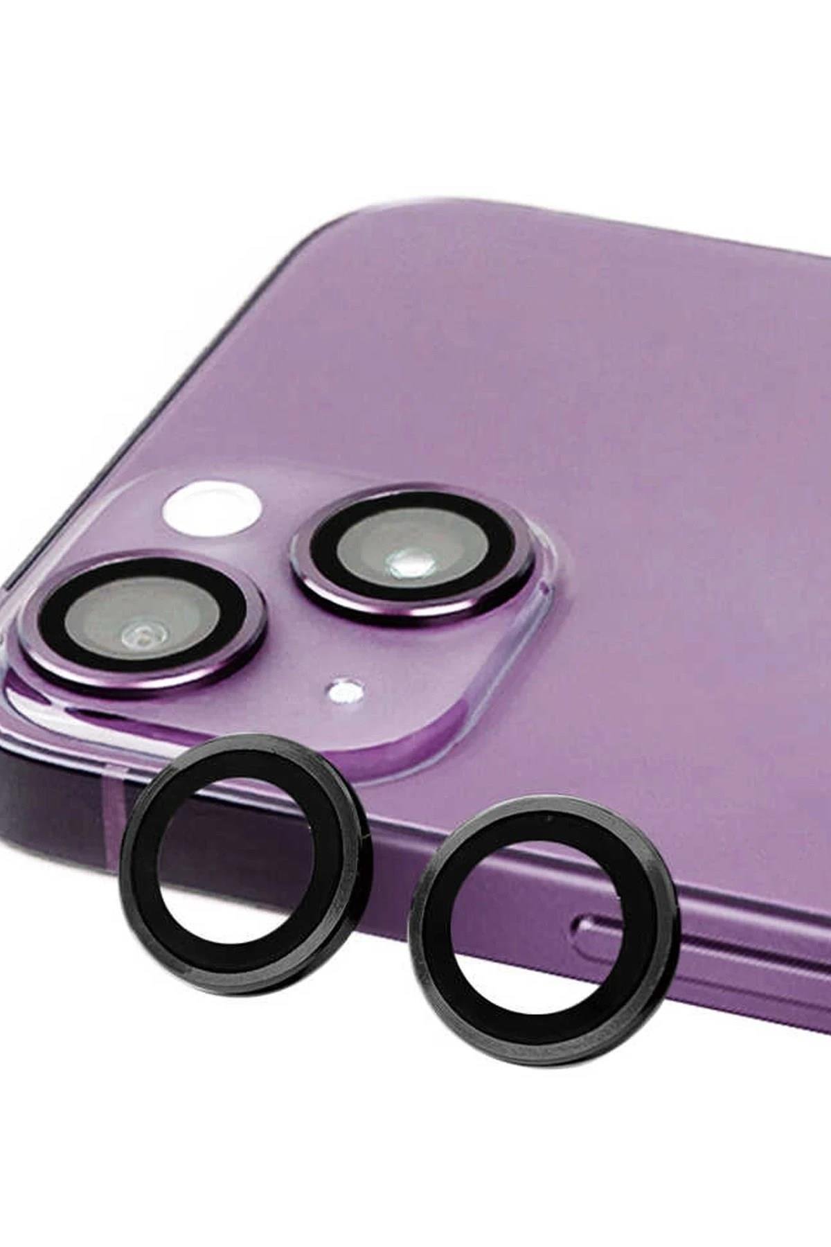 Mey İthalat®  iPhone 13 Mini Raze Metal Kamera Lens - Siyah