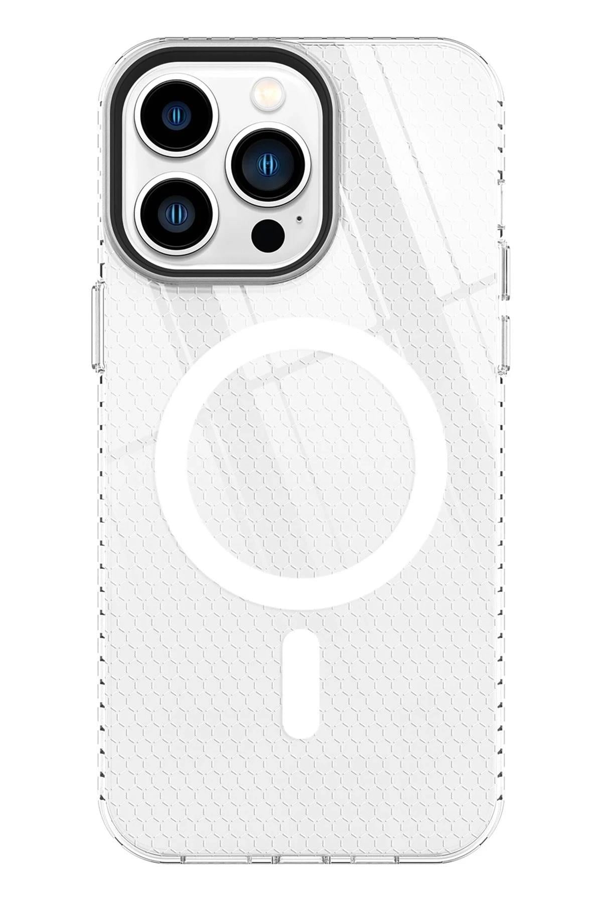 Mey İthalat®  iPhone 13 Pro Kılıf Beta Magneticsafe Silikon - Şeffaf