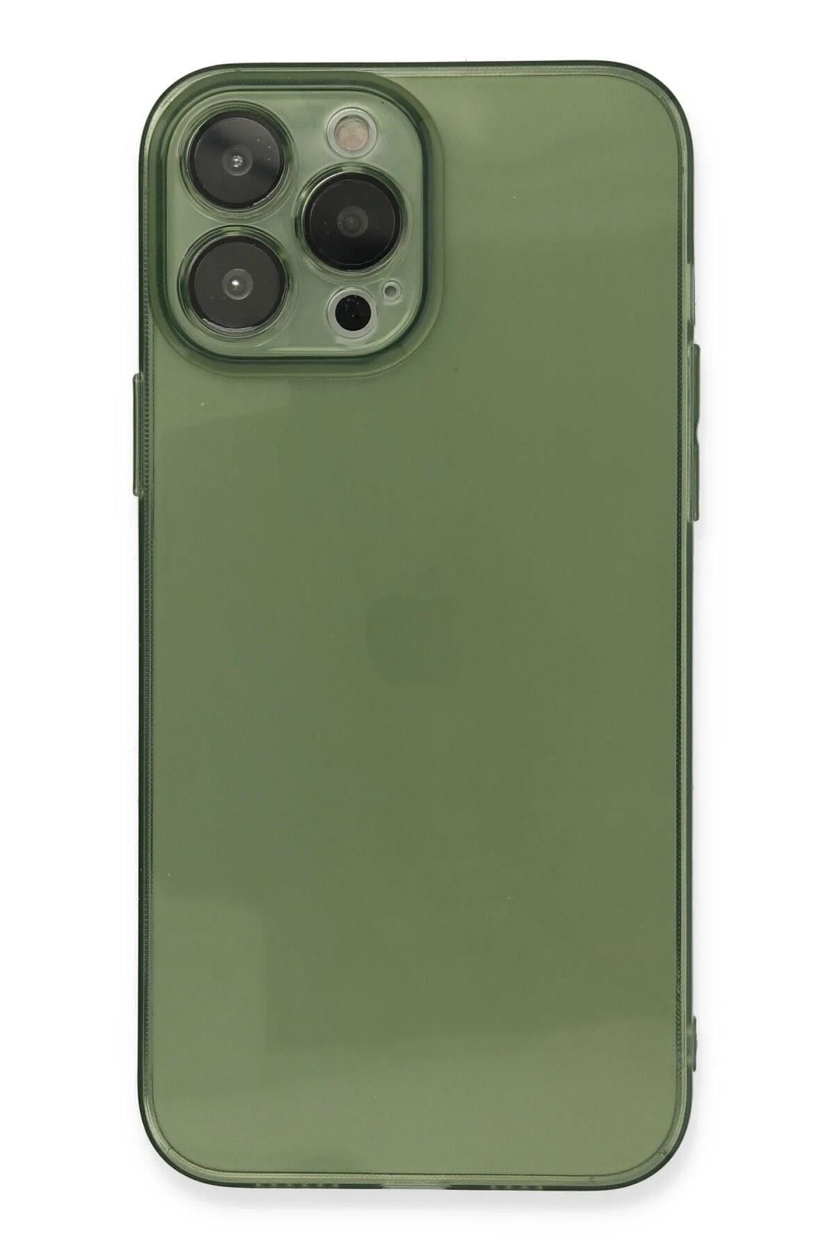 Mey İthalat®  iPhone 13 Pro Kılıf Fly Lens Silikon - Yeşil