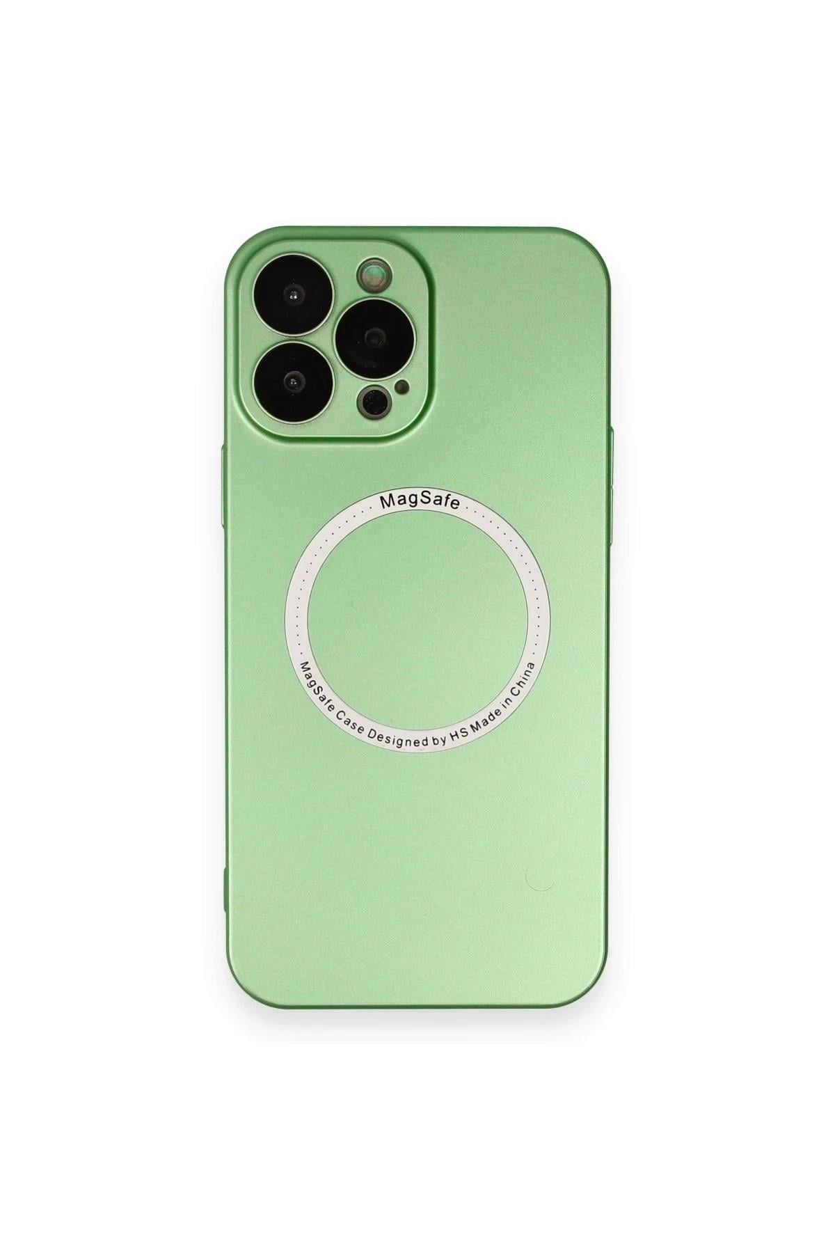Mey İthalat®  iPhone 13 Pro Kılıf Jack Magneticsafe Lens Silikon - Yeşil