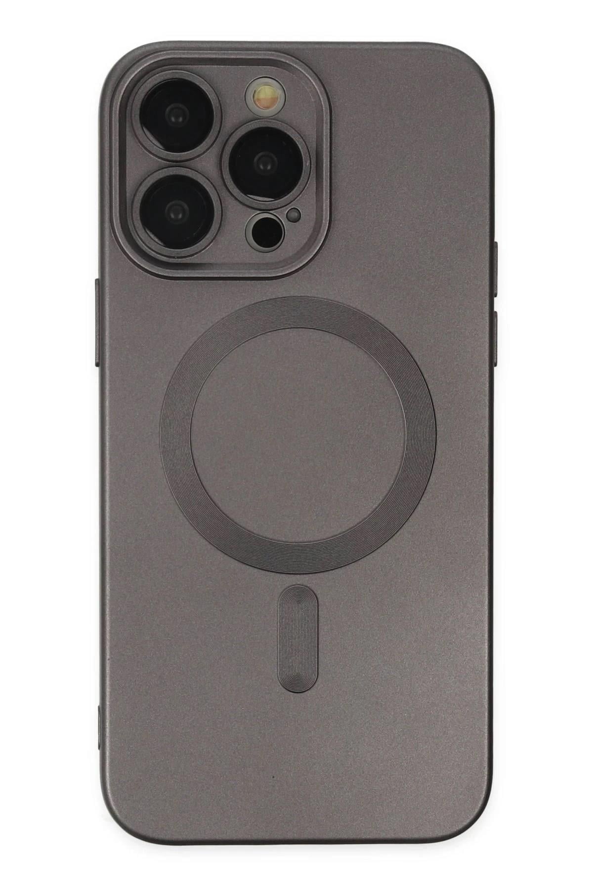 Mey İthalat®  iPhone 13 Pro Kılıf Moshi Lens Magneticsafe Silikon - Füme