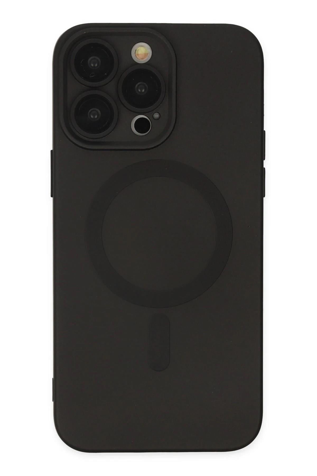 Mey İthalat®  iPhone 13 Pro Kılıf Moshi Lens Magneticsafe Silikon - Siyah