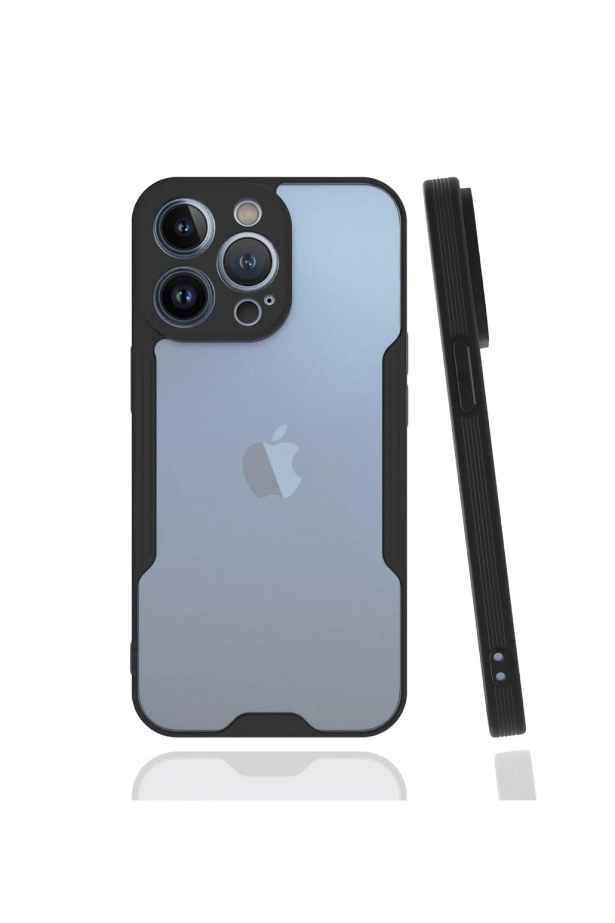Mey İthalat®  iPhone 13 Pro Kılıf Platin Silikon - Siyah