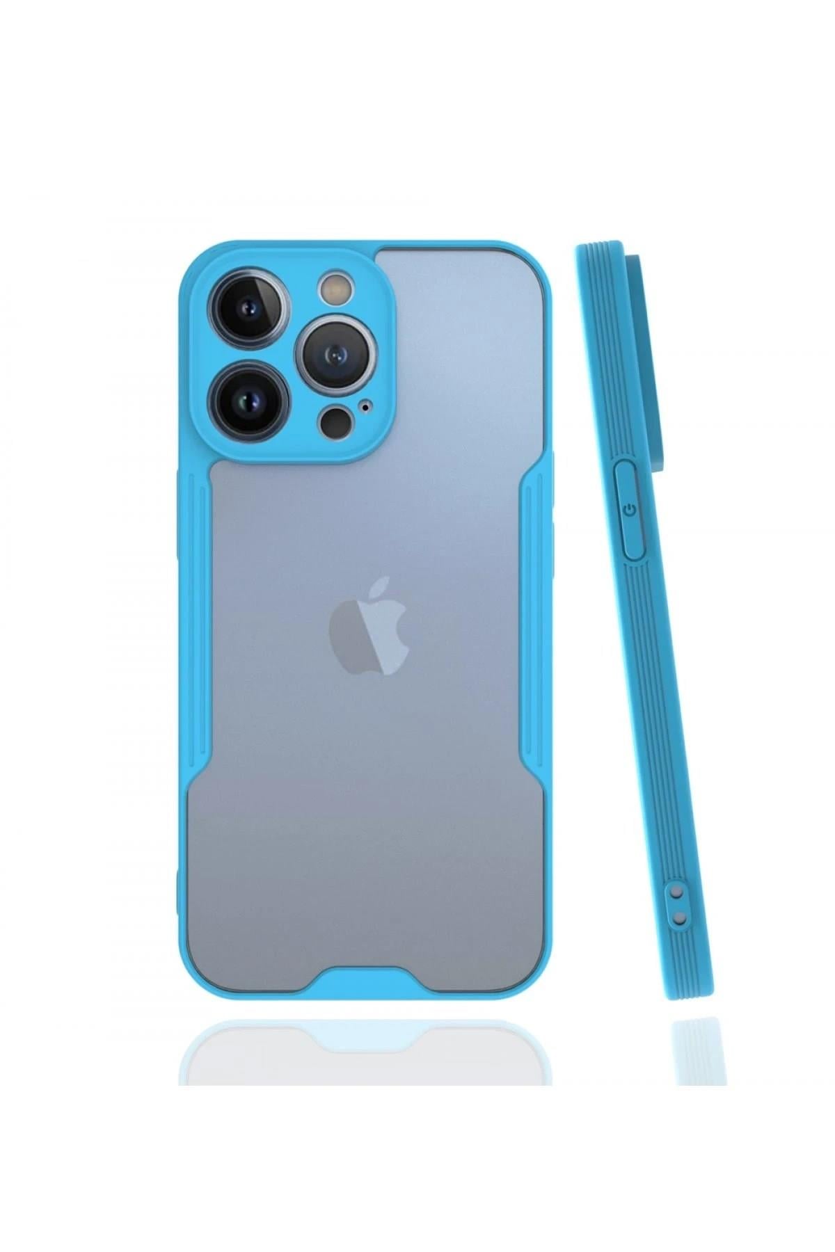 Mey İthalat®  iPhone 13 Pro Kılıf Platin Silikon - Mavi