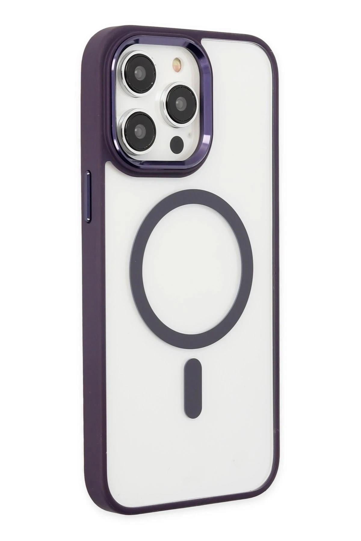 Mey İthalat®  iPhone 13 Pro Kılıf Room Magneticsafe Silikon - Derin Mor