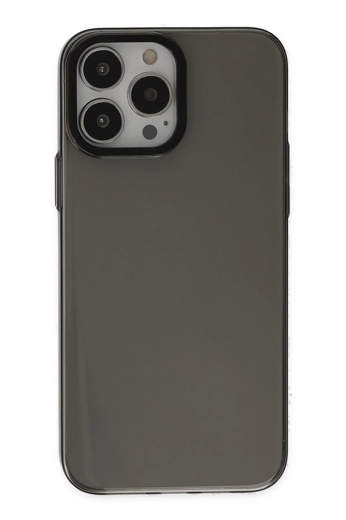 Mey İthalat®  iPhone 13 Pro Max Kılıf Anka PC Sert Metal Kapak - Siyah