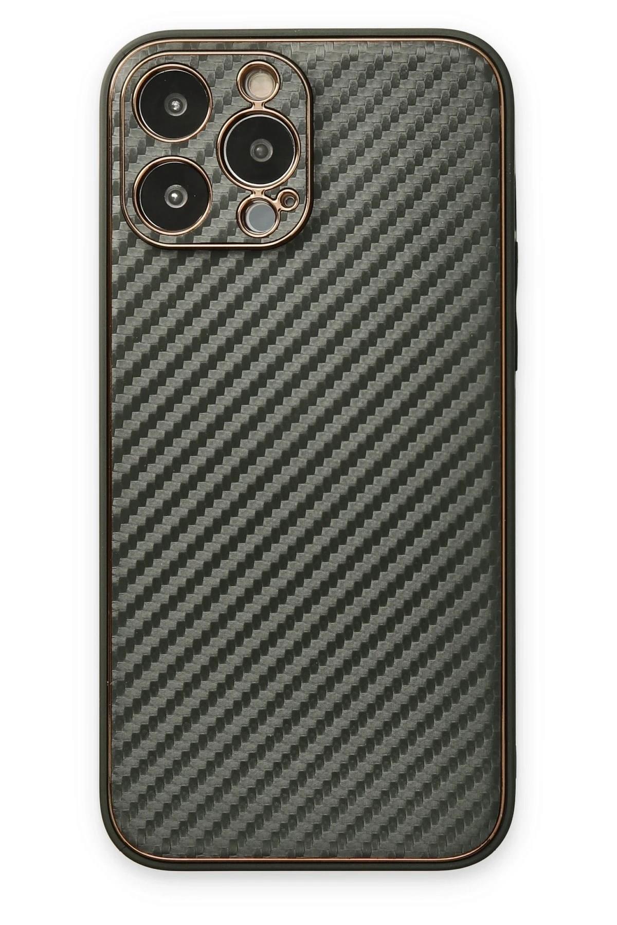 Mey İthalat®  iPhone 13 Pro Max Kılıf Coco Karbon Silikon - Füme
