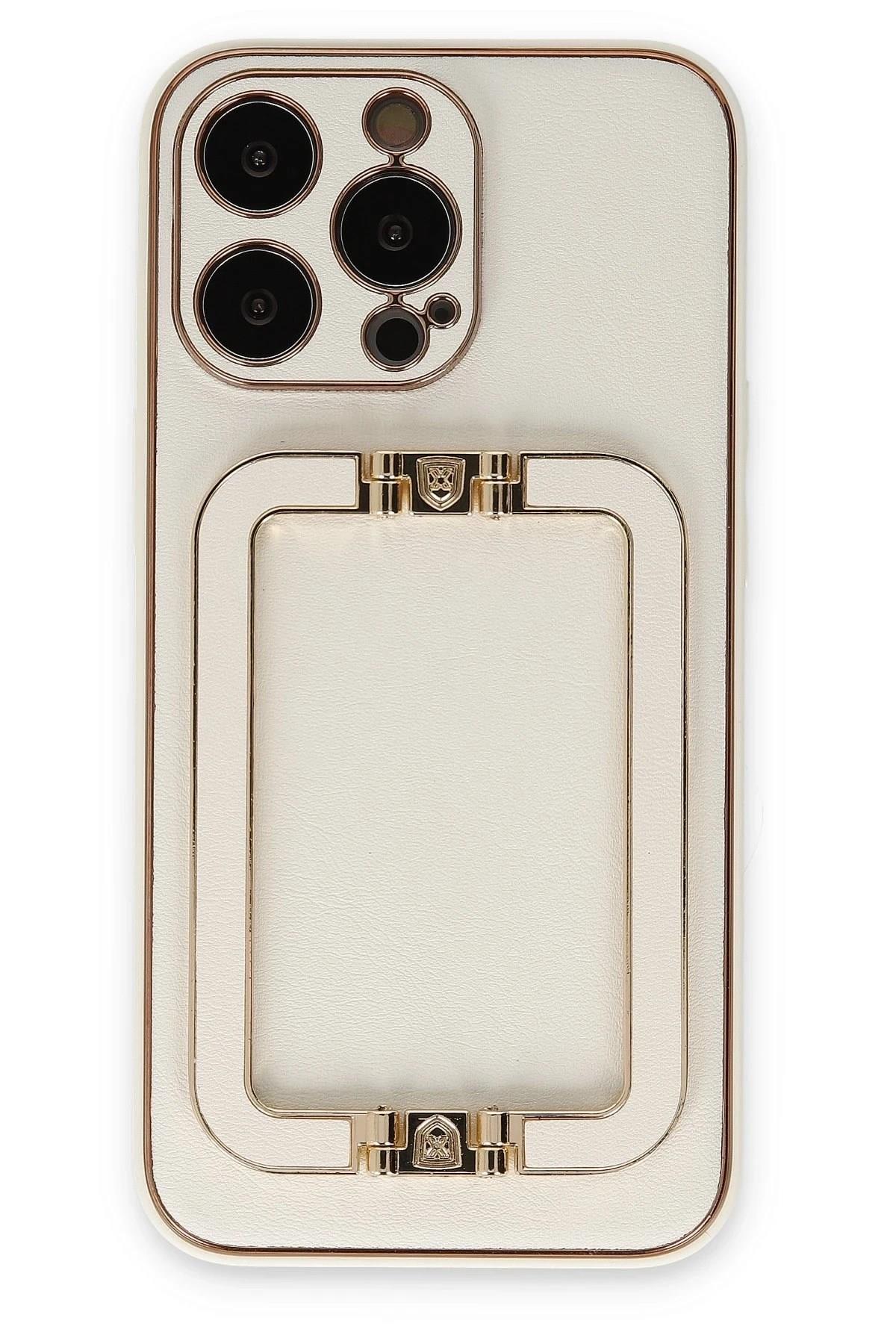 Mey İthalat®  iPhone 13 Pro Max Kılıf Coco Elit Kapak - Beyaz