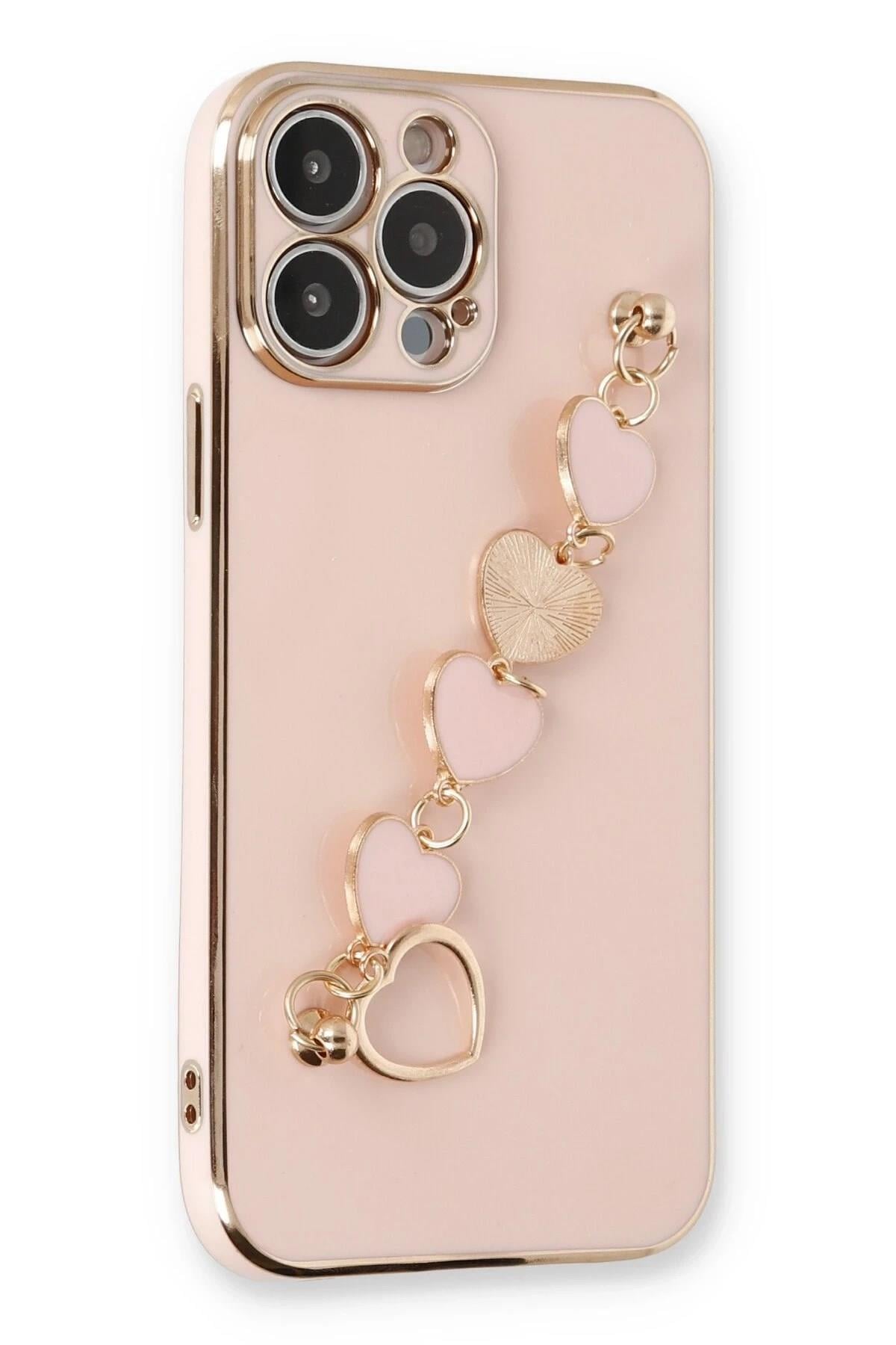 Mey İthalat®  iPhone 13 Pro Max Kılıf Esila Silikon - Pudra