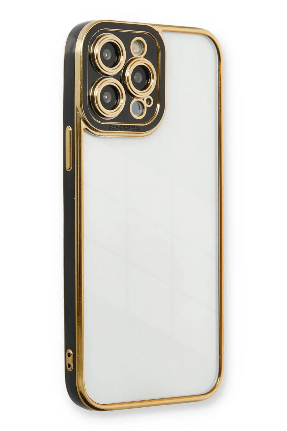 Mey İthalat®  iPhone 13 Pro Max Kılıf Liva Lens Silikon - Siyah
