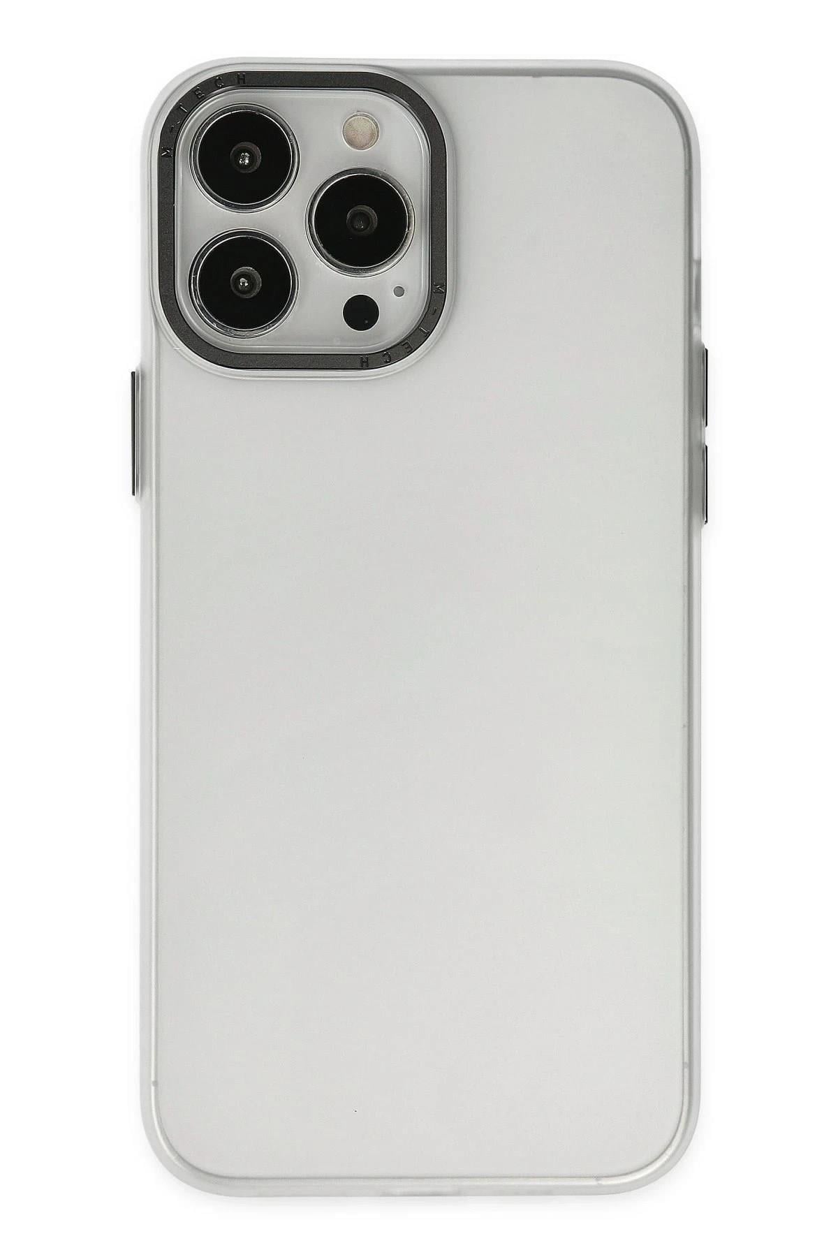 Mey İthalat®  iPhone 13 Pro Max Kılıf Modos Metal Kapak - Şeffaf