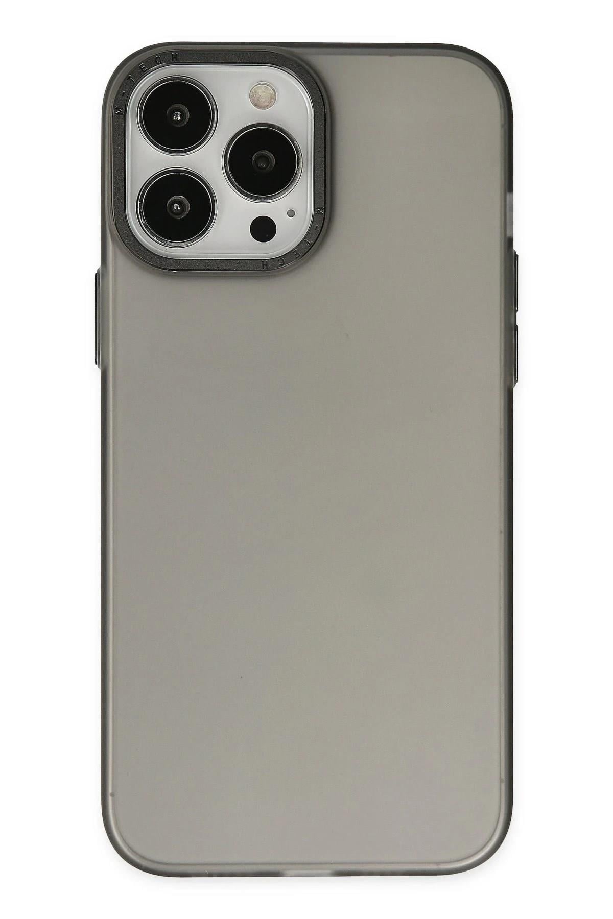 Mey İthalat®  iPhone 13 Pro Max Kılıf Modos Metal Kapak - Siyah
