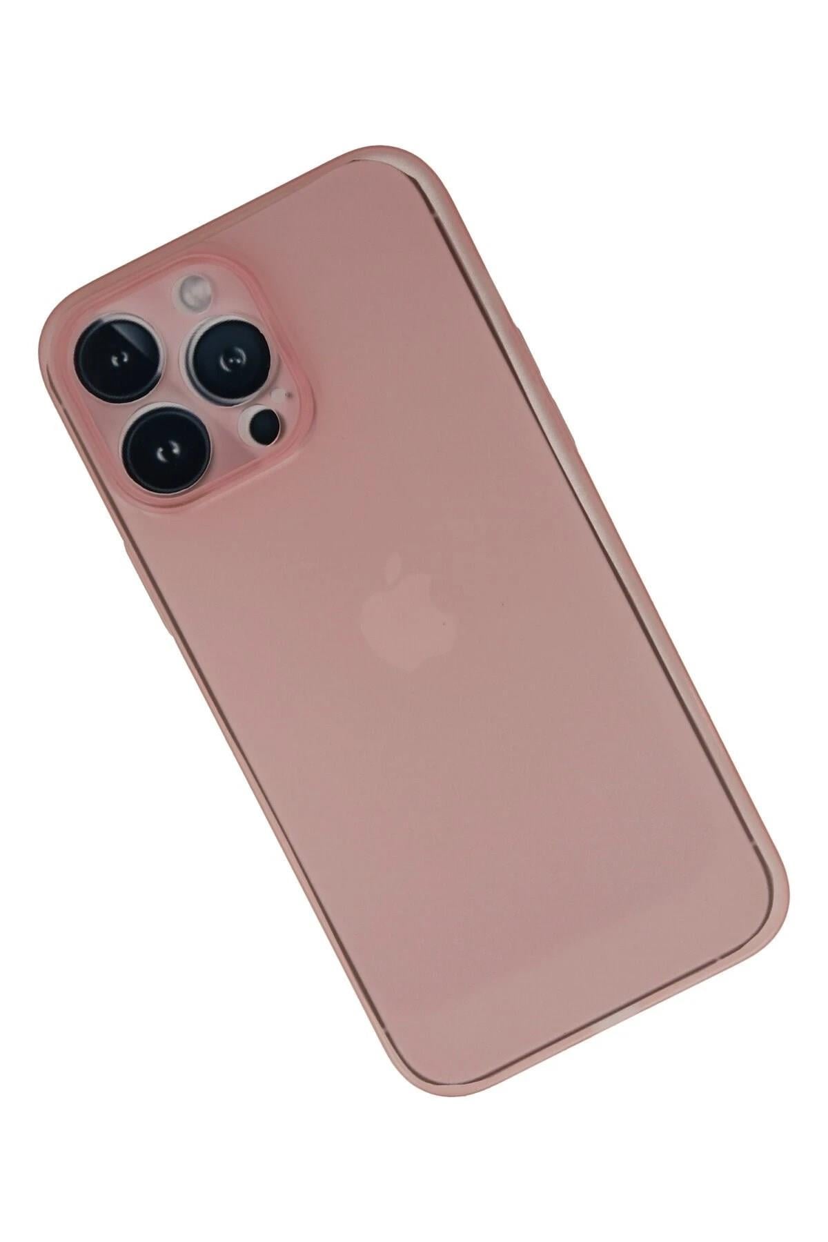 Mey İthalat®  iPhone 13 Pro Max Kılıf PP Ultra İnce Kapak - Pembe