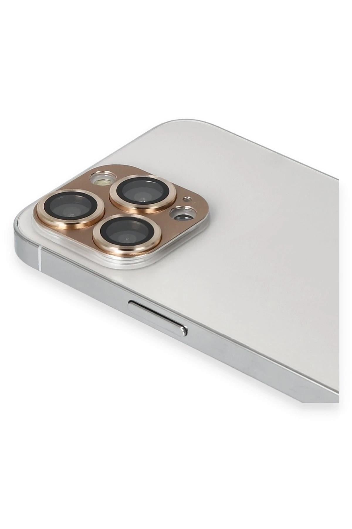 Mey İthalat®  iPhone 13 Pro Max Pers Alüminyum Kamera Lens - Gold