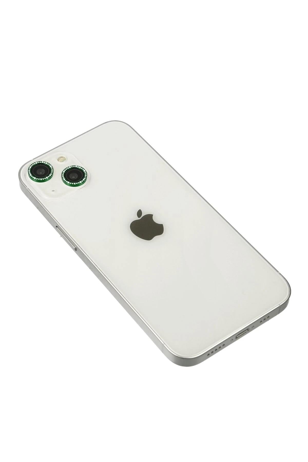 Mey İthalat®  iPhone 14 Diamond Kamera Lens - Yeşil