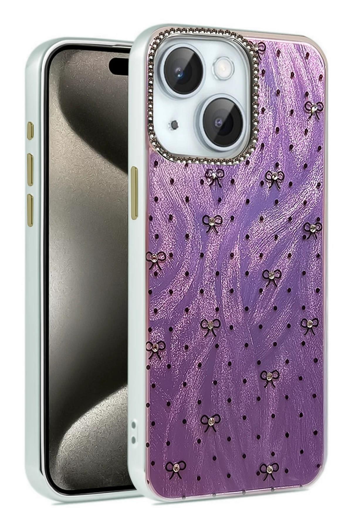 Mey İthalat®  iPhone 14 Kılıf Blade Aynalı Desenli Kapak - Desen 2