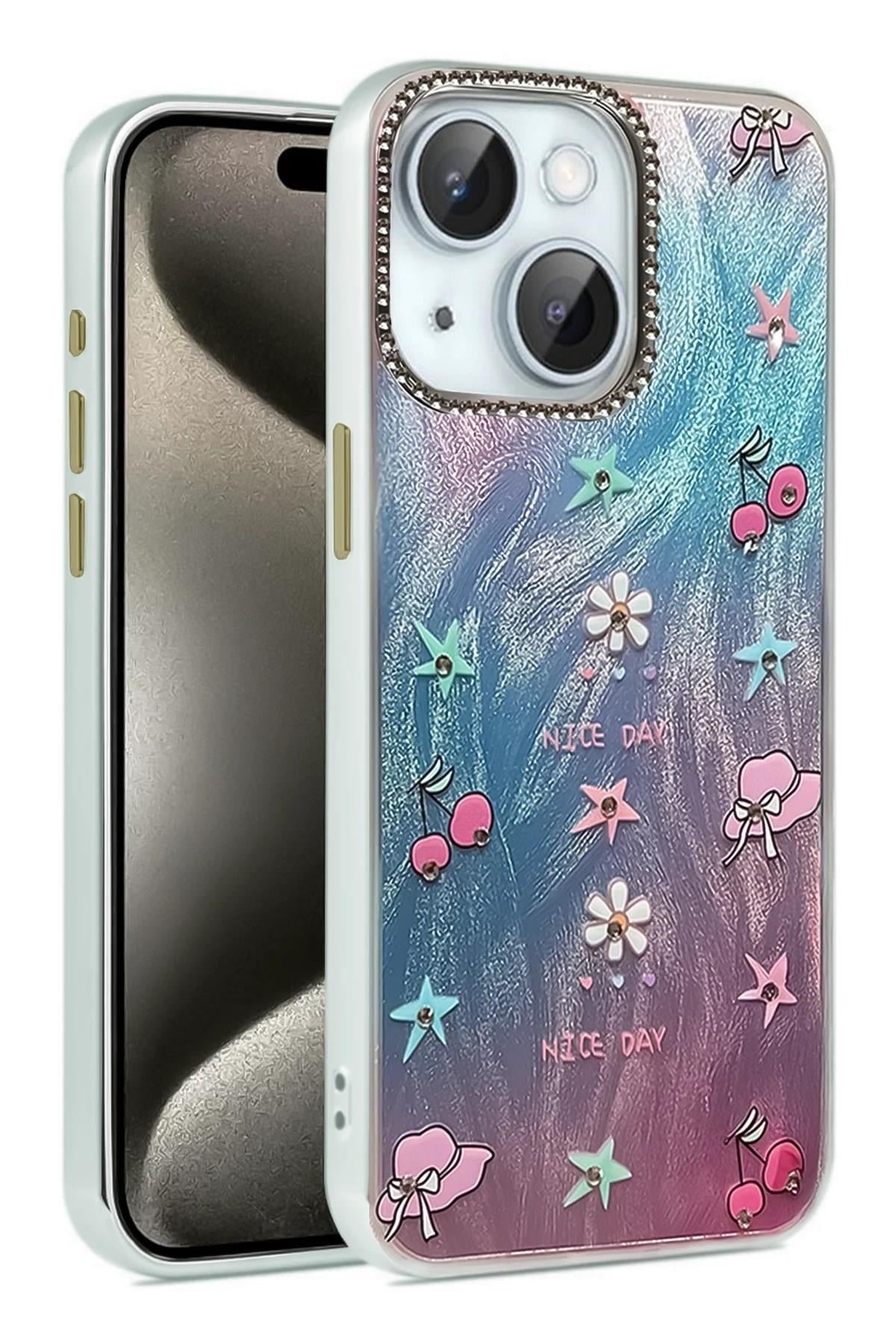Mey İthalat®  iPhone 14 Kılıf Blade Aynalı Desenli Kapak - Desen 4