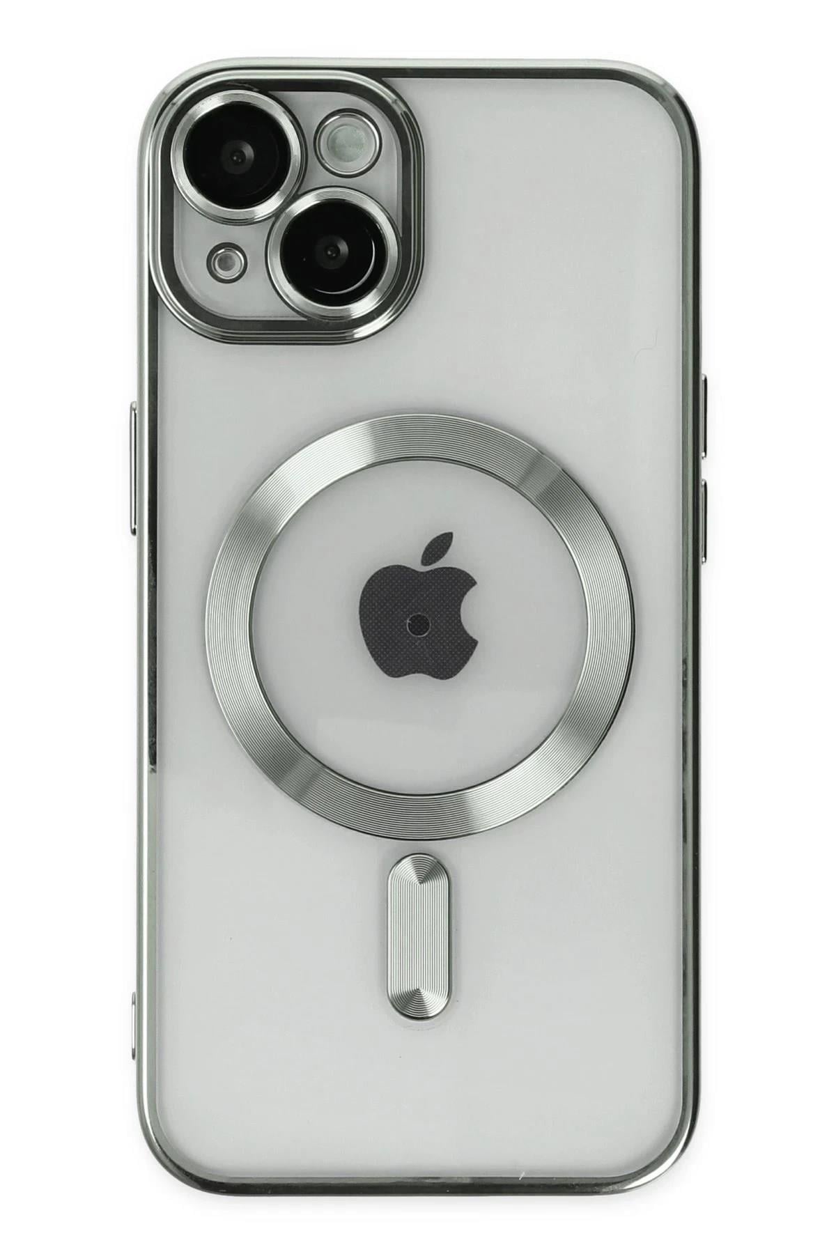 Mey İthalat®  iPhone 14 Kılıf Kross Magneticsafe Kapak - Gümüş