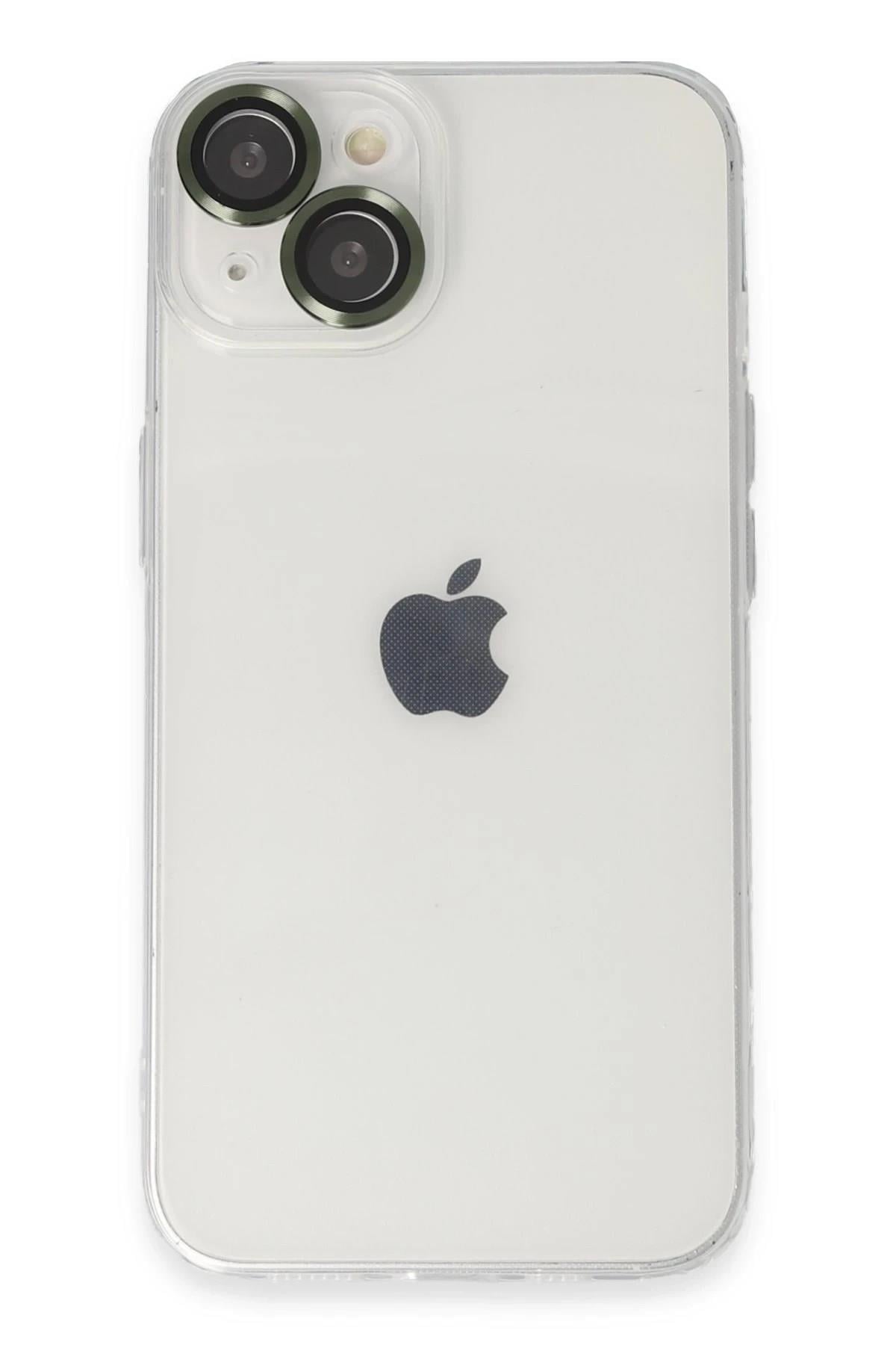 Mey İthalat®  iPhone 14 Kılıf Luko Lens Silikon - Yeşil