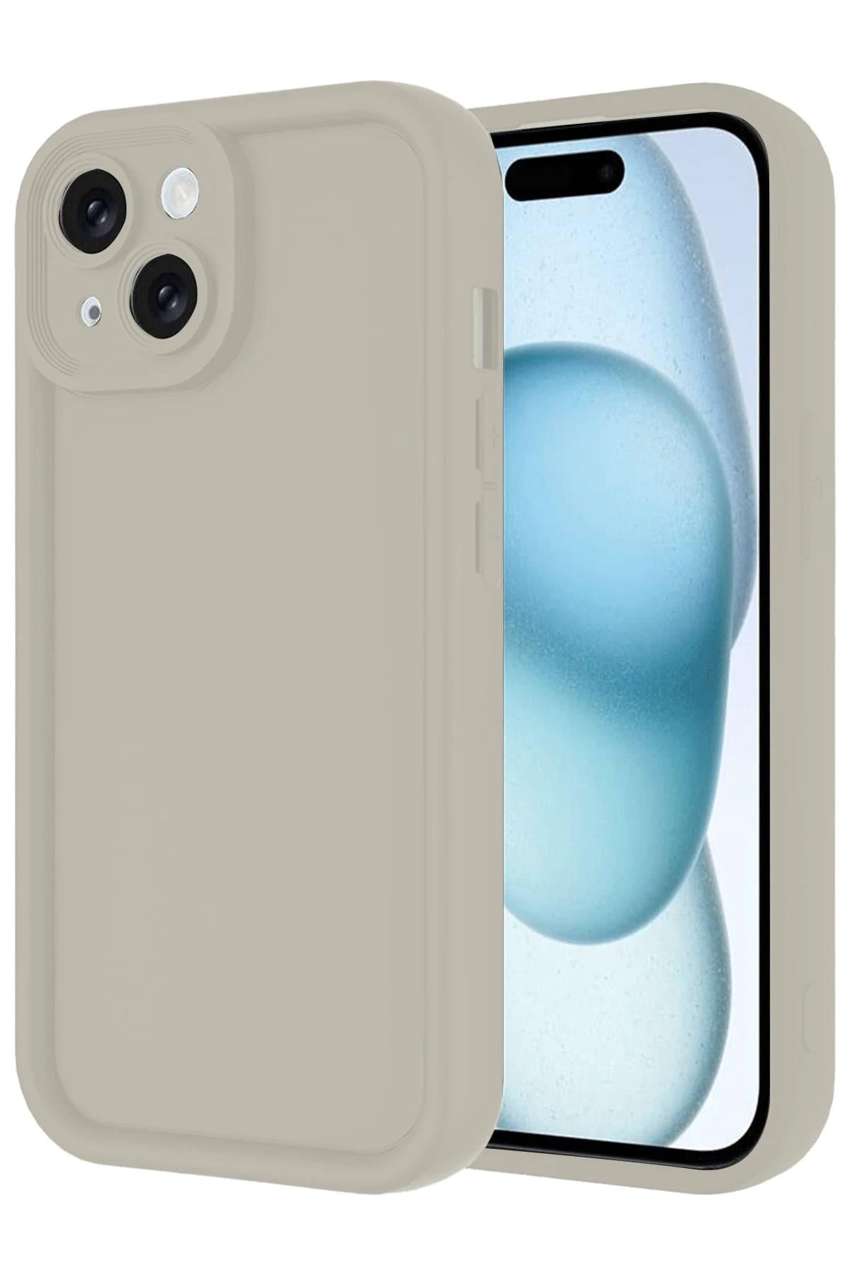 Mey İthalat®  iPhone 14 Kılıf Viera Silikon - Krem