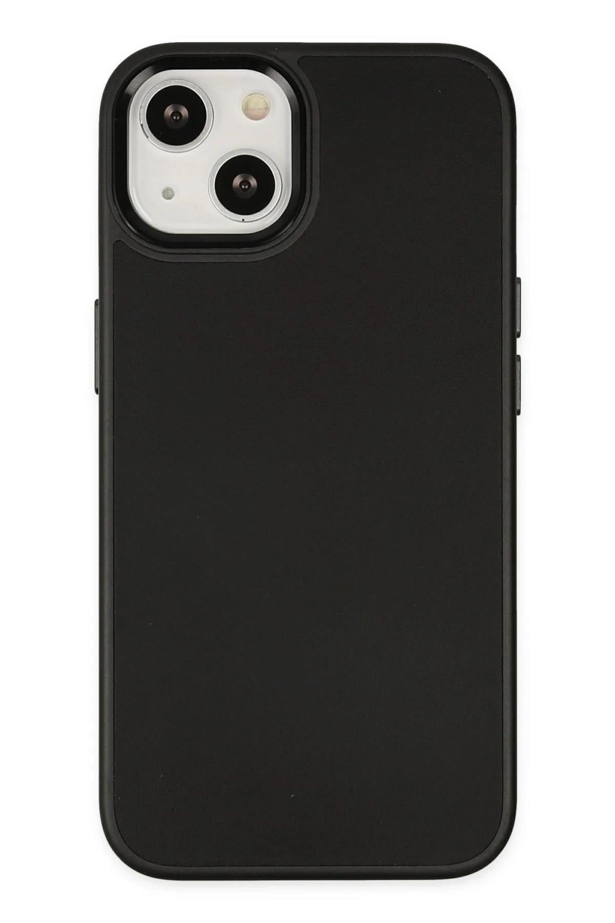 Mey İthalat®  iPhone 14 Plus Kılıf Asya Deri Silikon - Siyah