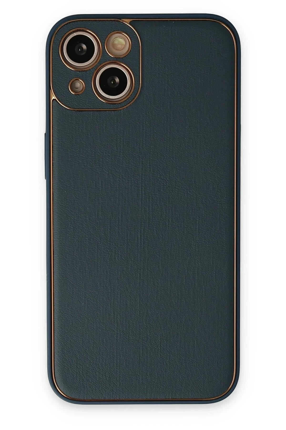 Mey İthalat®  iPhone 14 Plus Kılıf Coco Deri Silikon Kapak - Yeşil
