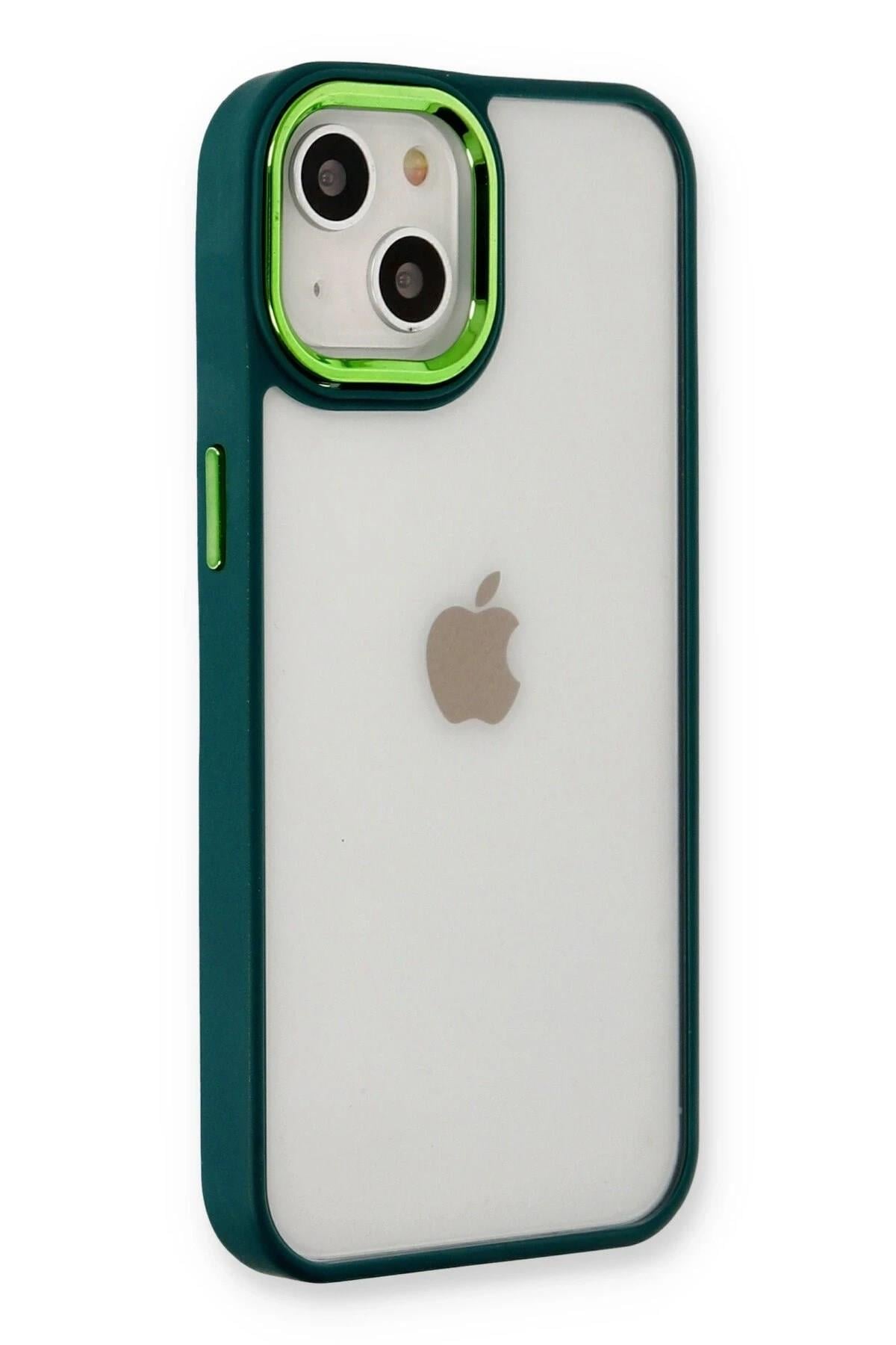 Mey İthalat®  iPhone 14 Plus Kılıf Dora Kapak - Haki Yeşil