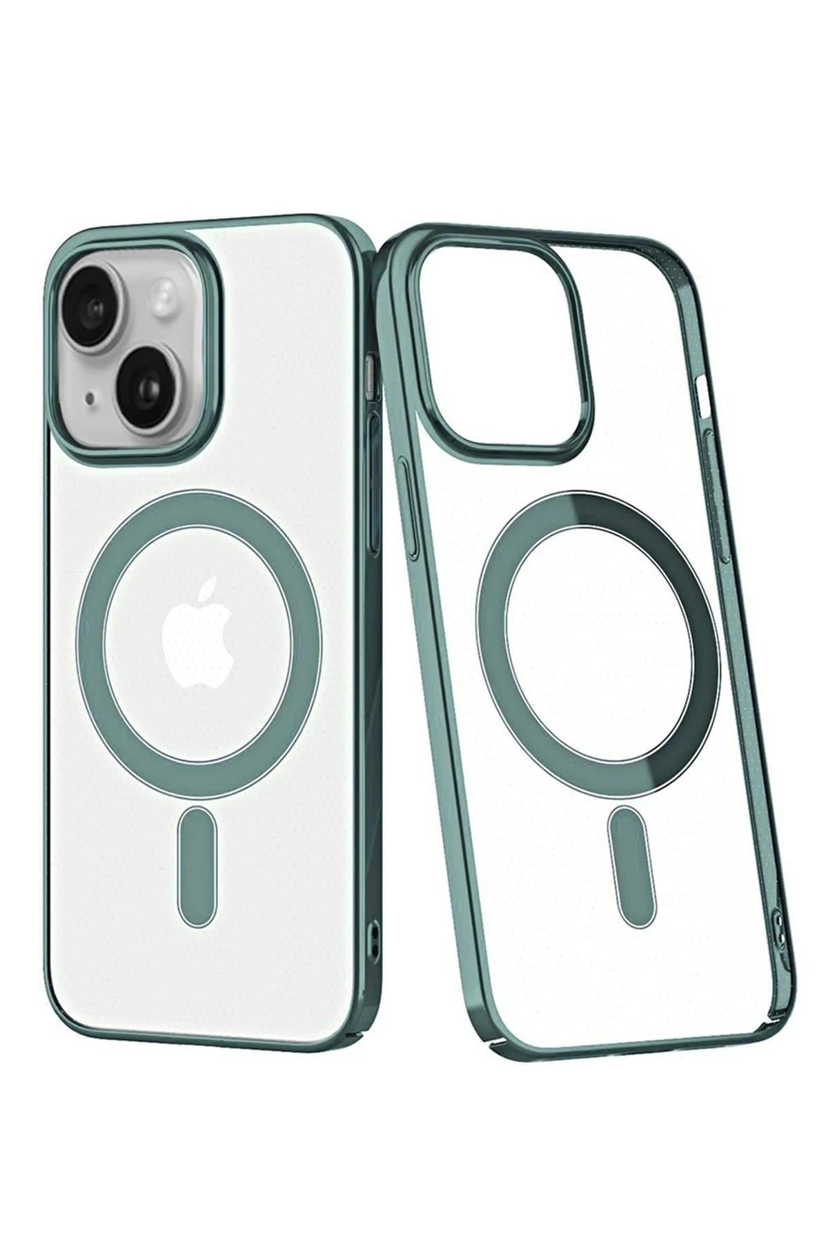Mey İthalat®  iPhone 14 Plus Kılıf Element Magneticsafe Sert Kapak - Köknar Yeşili