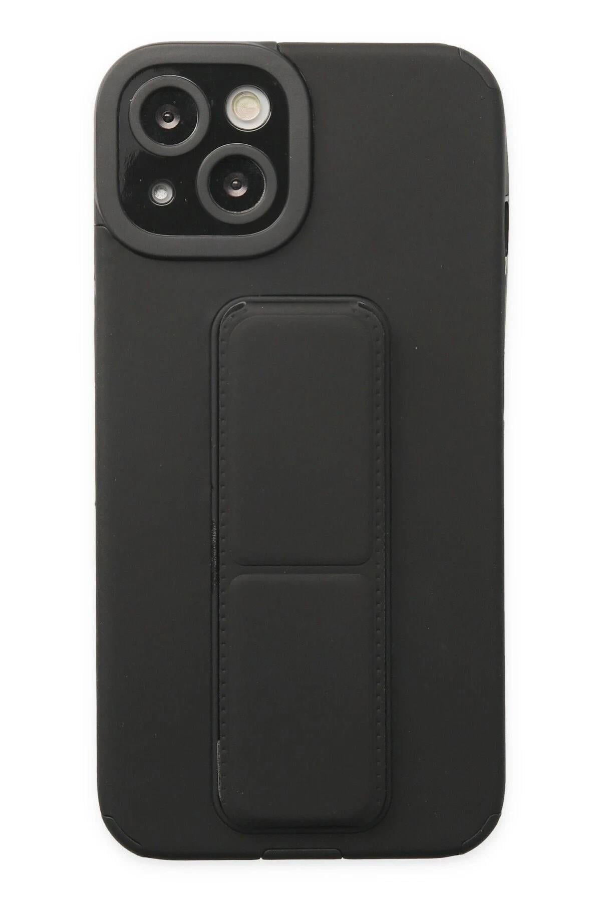 Mey İthalat®  iPhone 14 Plus Kılıf Mega Standlı Silikon - Siyah