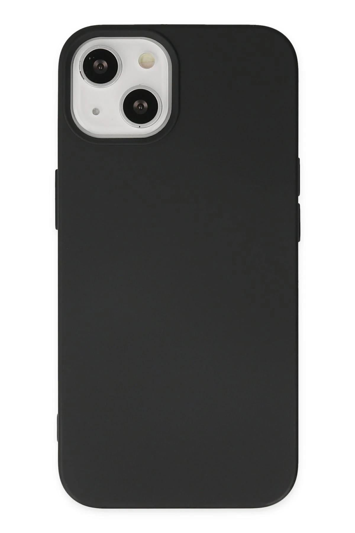 Mey İthalat®  iPhone 14 Plus Kılıf Nano içi Kadife Silikon - Siyah
