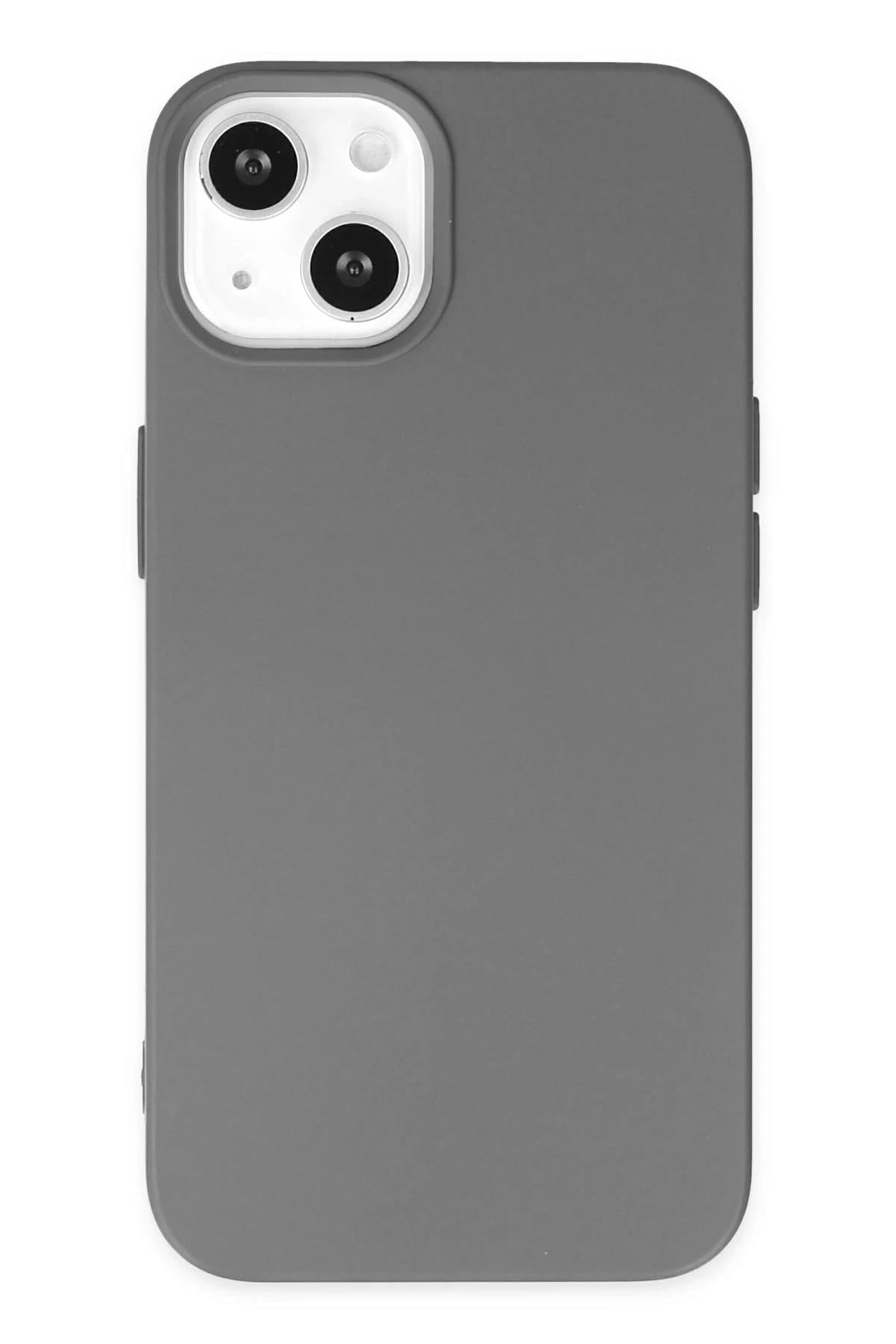 Mey İthalat®  iPhone 14 Plus Kılıf Nano içi Kadife Silikon - Gri