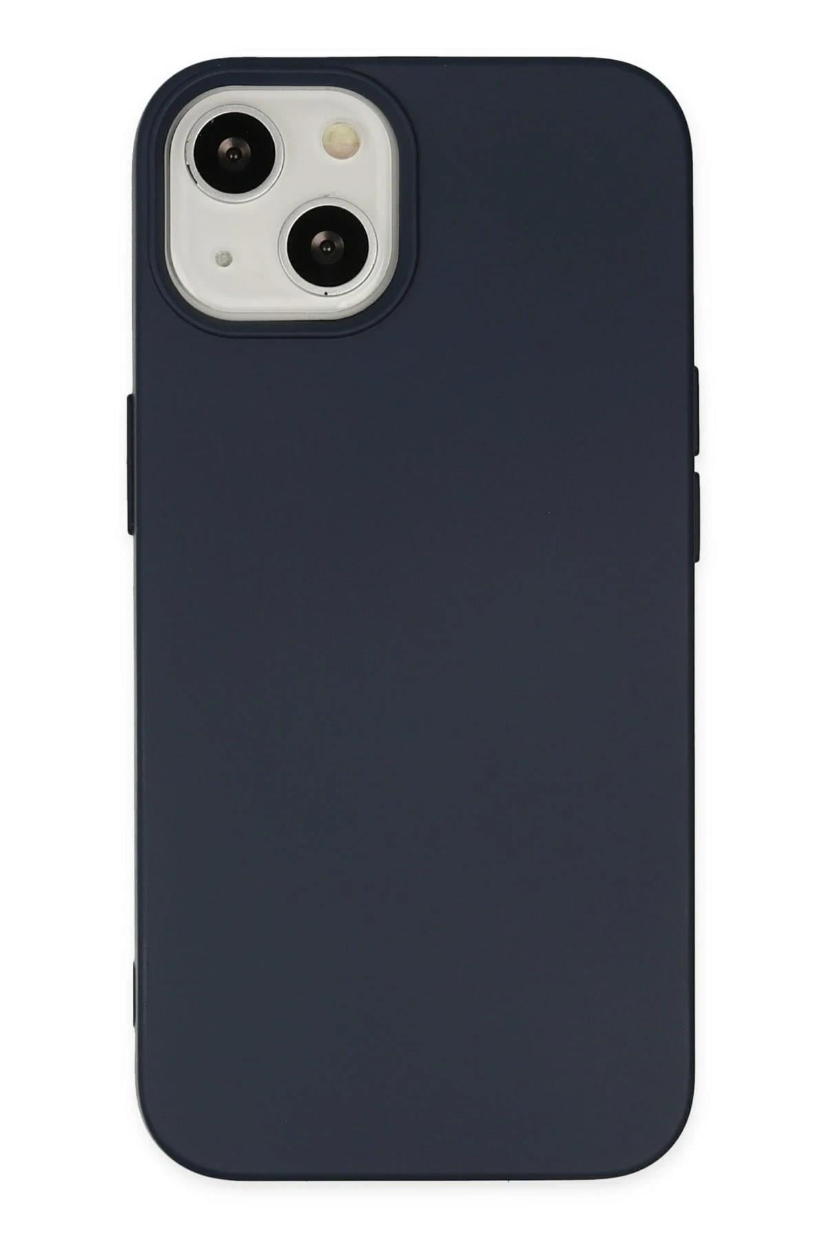 Mey İthalat®  iPhone 14 Plus Kılıf Nano içi Kadife Silikon - Lacivert