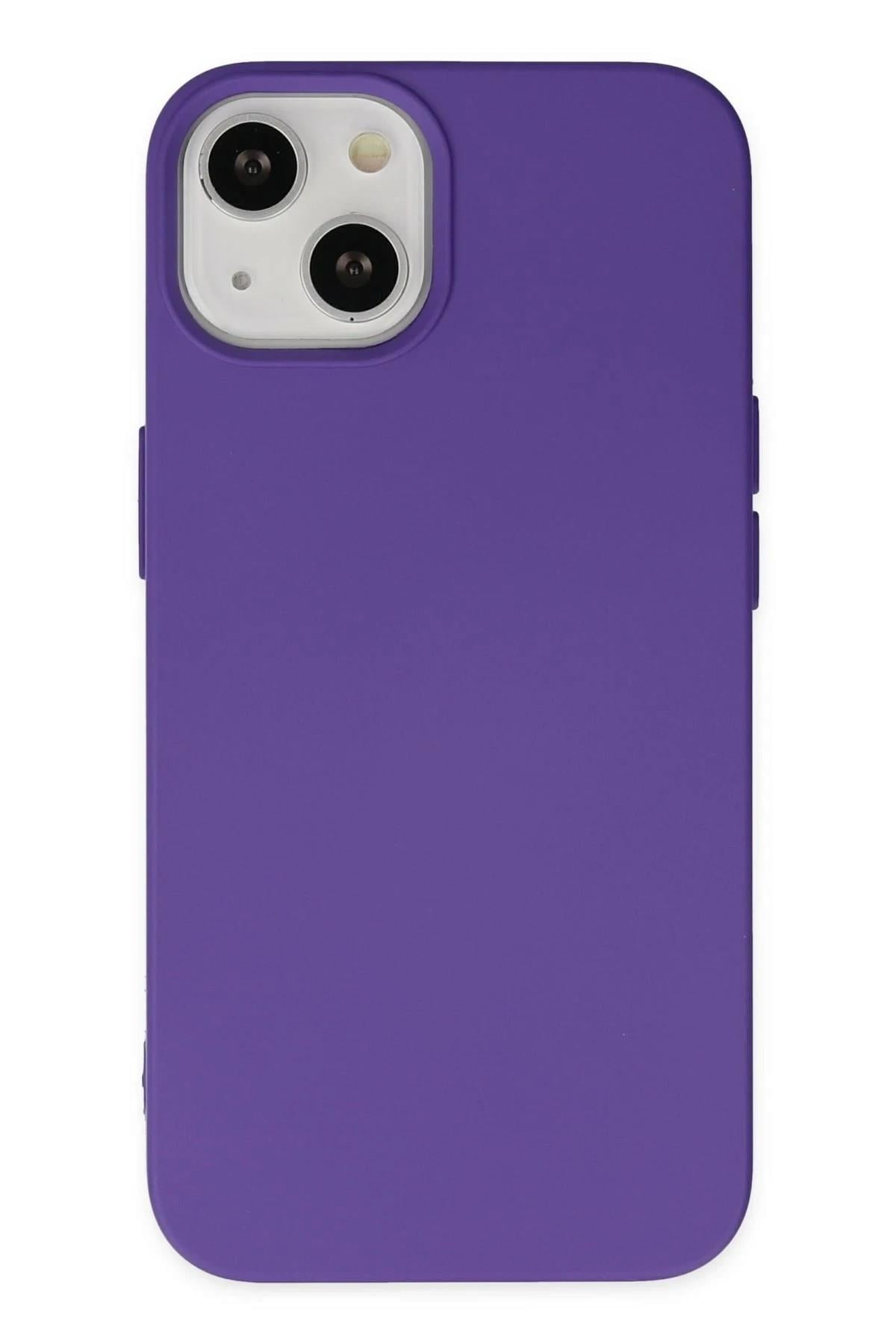 Mey İthalat®  iPhone 14 Plus Kılıf Nano içi Kadife Silikon - Mor