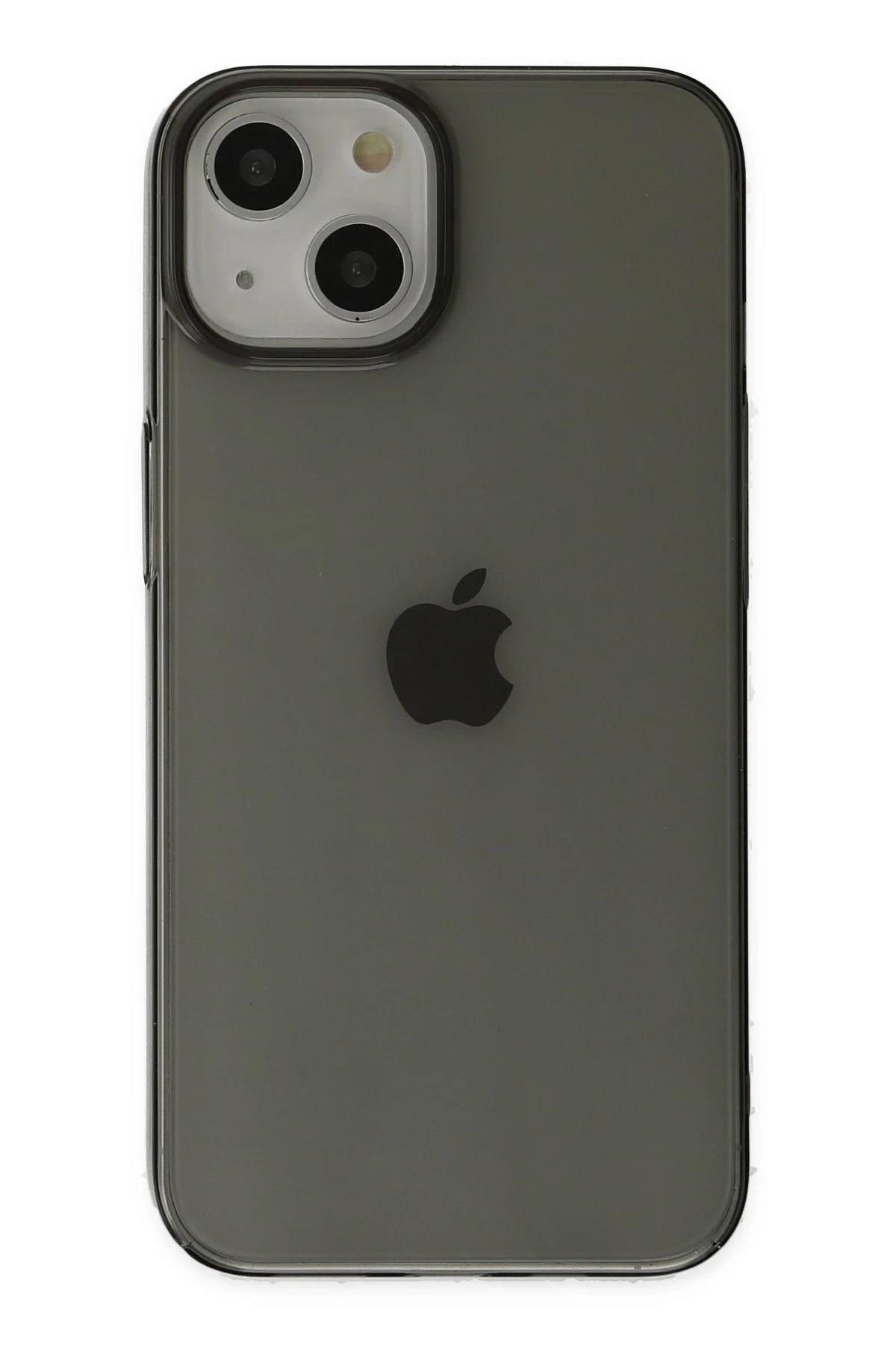 Mey İthalat®  iPhone 14 Plus Kılıf Pc Sert Şeffaf Kapak - Siyah