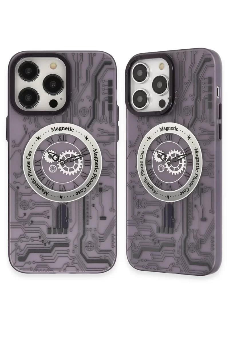 Mey İthalat®  iPhone 14 Pro Kılıf Apollo Magneticsafe Desenli Kapak - Apollo Mor - 5