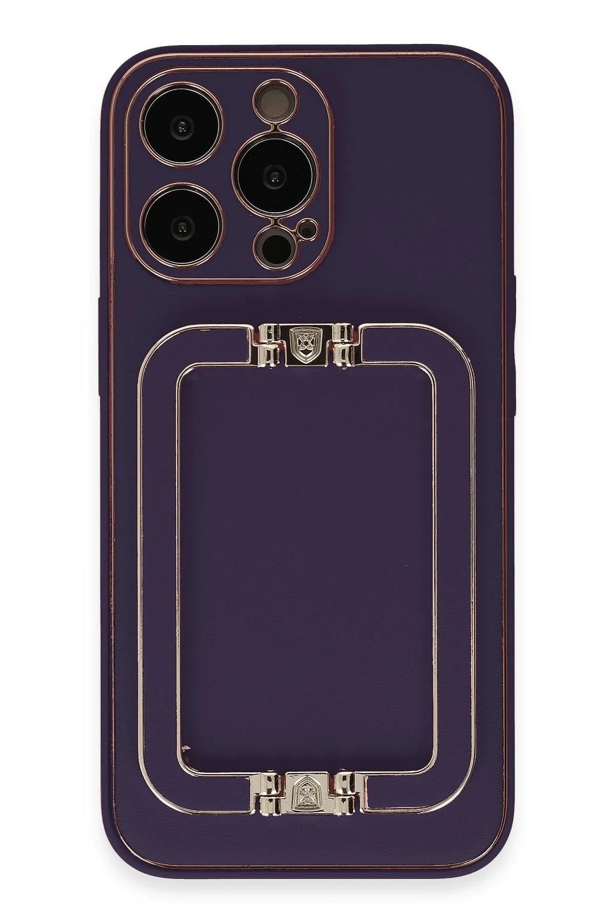 Mey İthalat®  iPhone 14 Pro Kılıf Coco Elit Kapak - Derin Mor