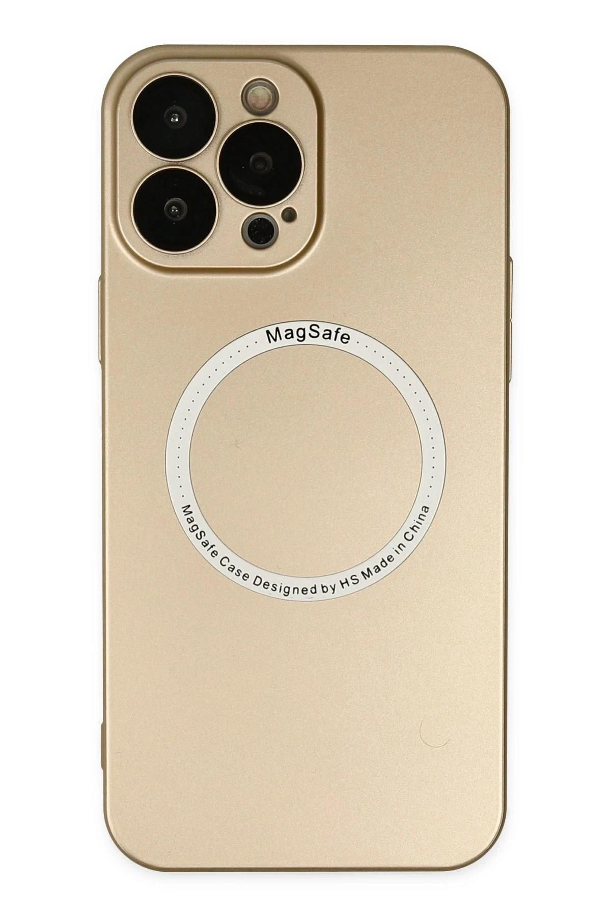 Mey İthalat®  iPhone 14 Pro Kılıf Jack Magneticsafe Lens Silikon - Gold