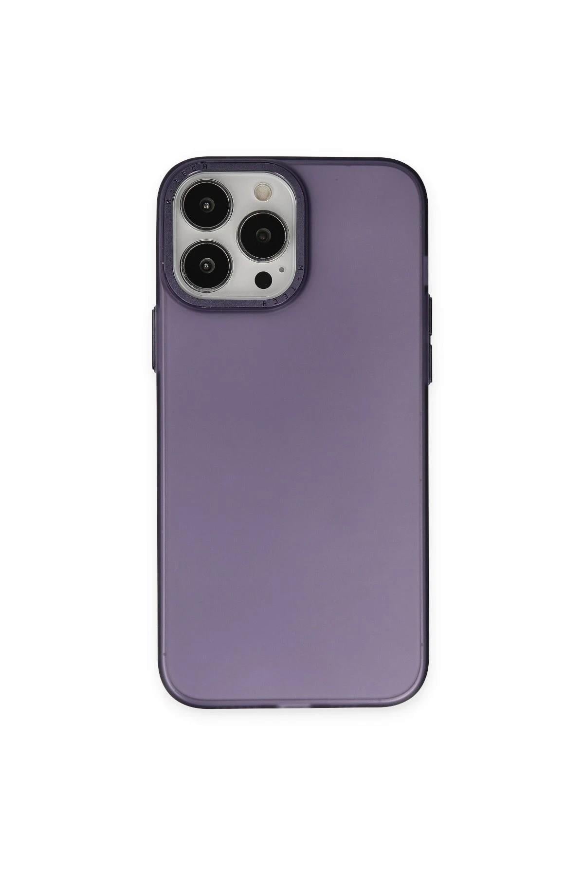 Mey İthalat®  iPhone 14 Pro Kılıf Modos Metal Kapak - Derin Mor