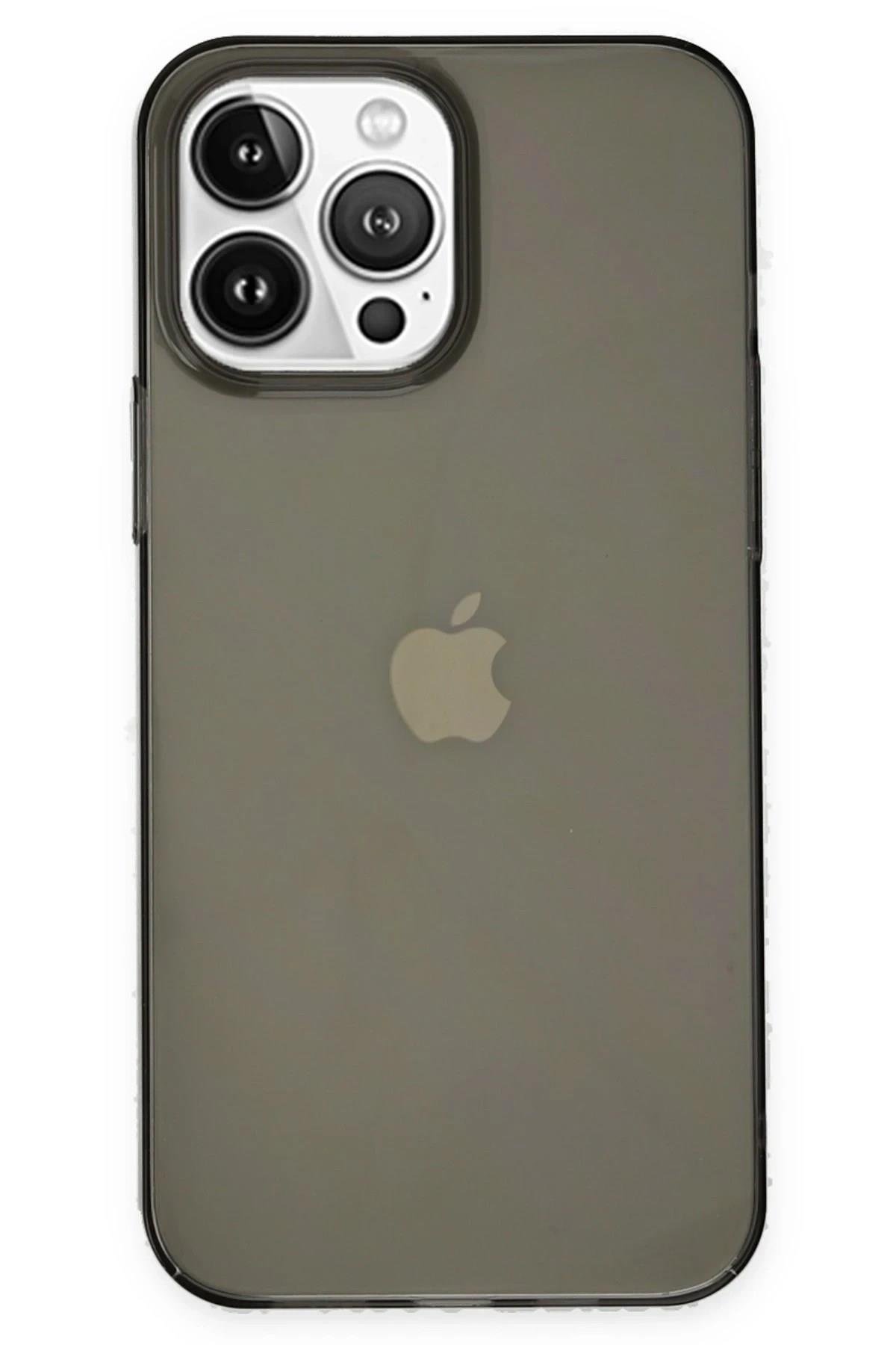 Mey İthalat®  iPhone 14 Pro Kılıf Pc Sert Şeffaf Kapak - Siyah