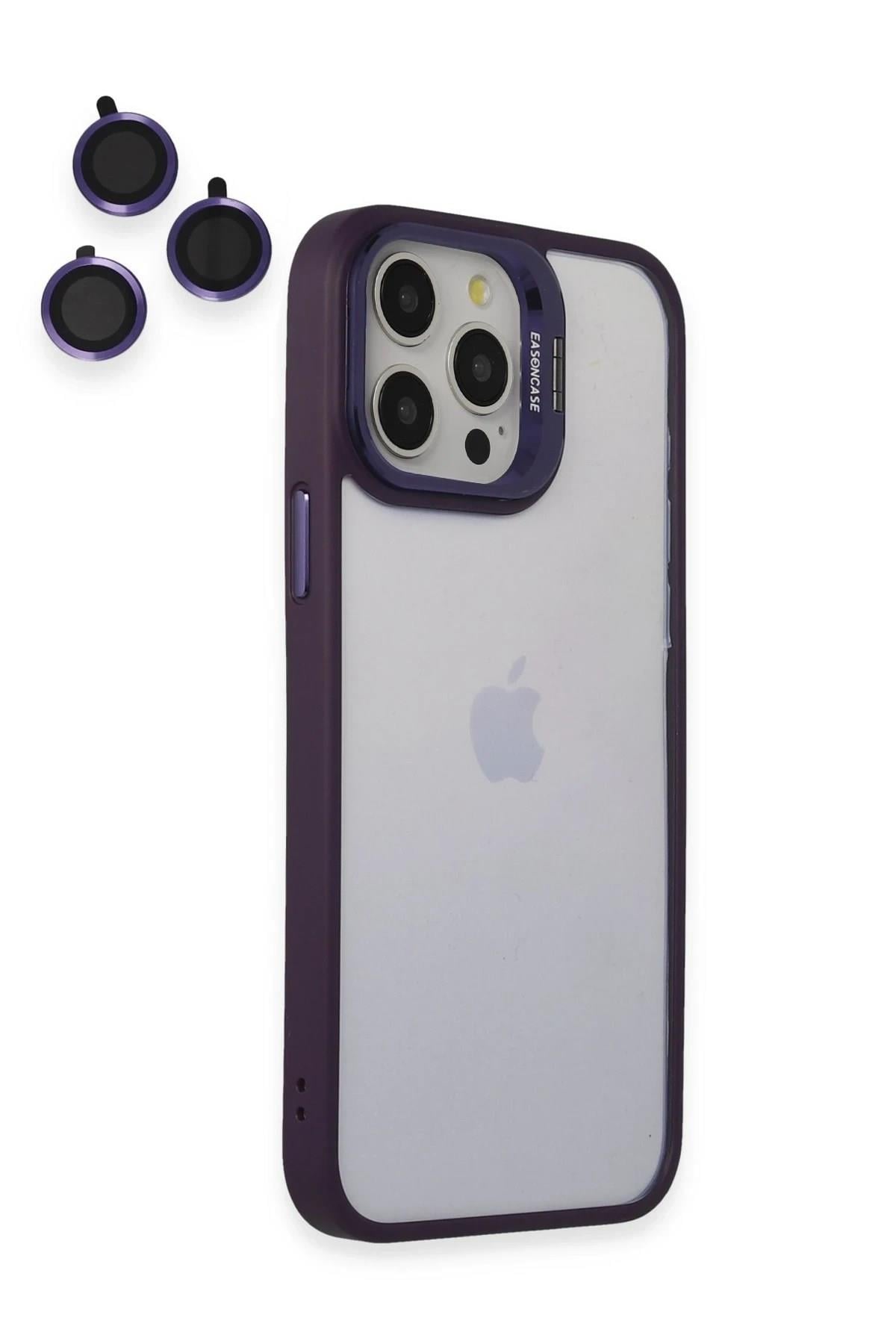 Mey İthalat®  iPhone 14 Pro Kılıf Roblox Lens Standlı Kapak - Mor