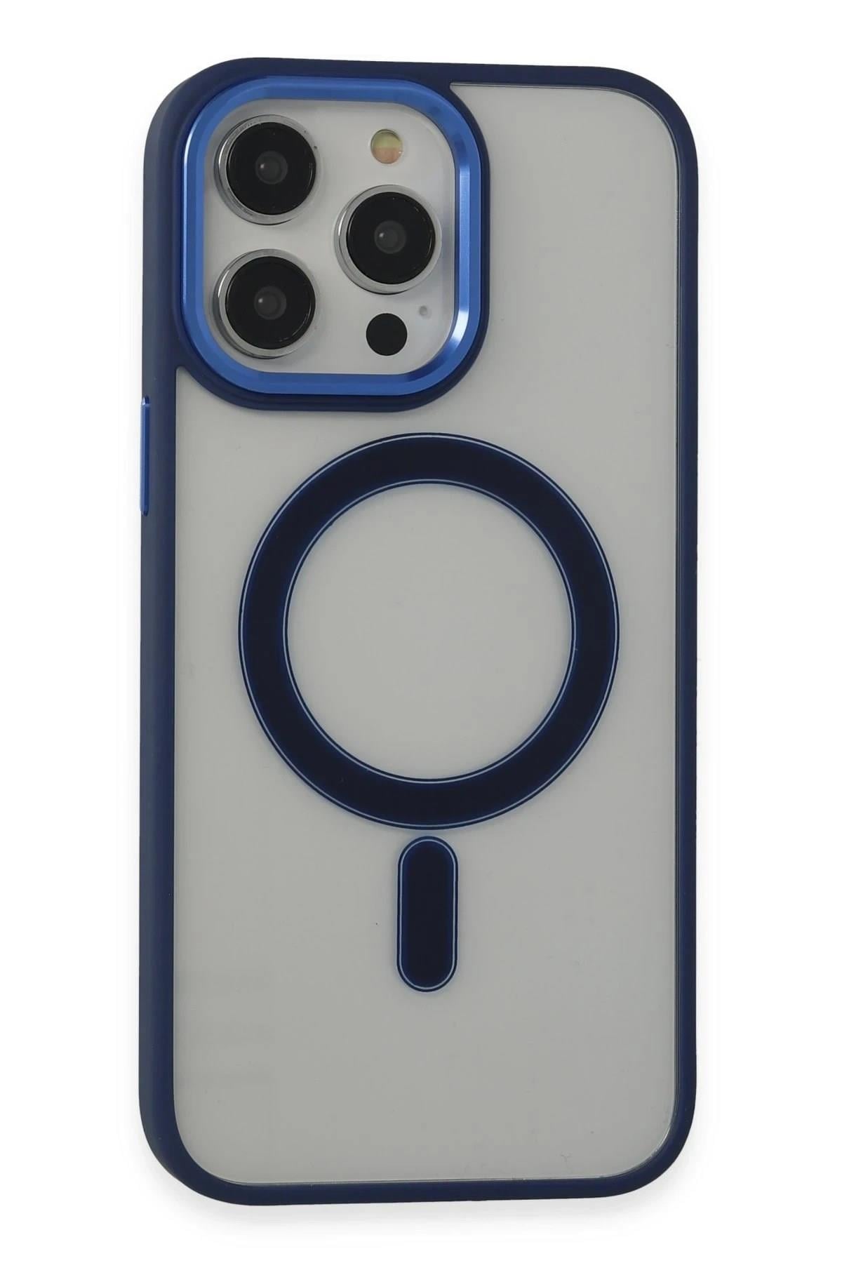 Mey İthalat®  iPhone 14 Pro Kılıf Room Magneticsafe Silikon - Lacivert