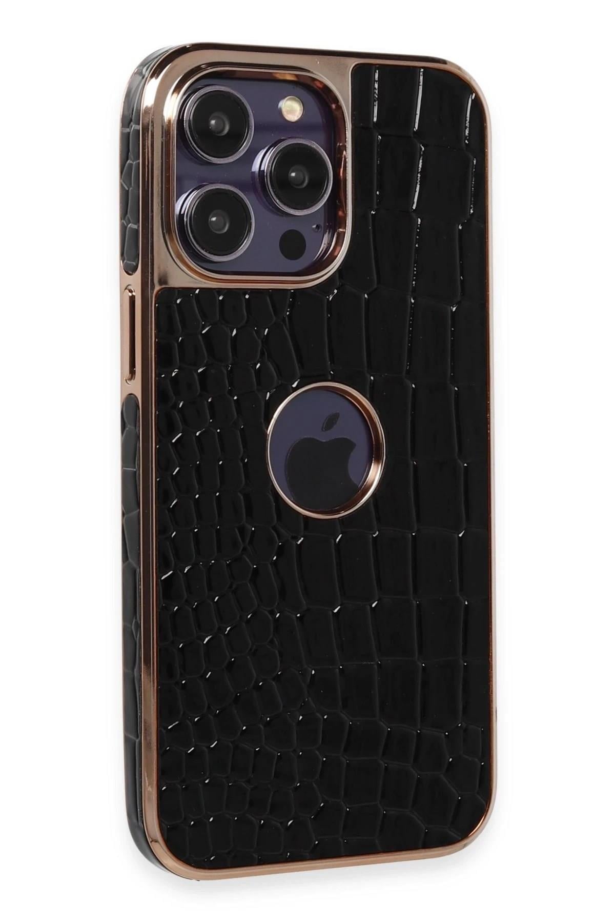 Mey İthalat®  iPhone 14 Pro Kılıf Snake Kapak - Siyah